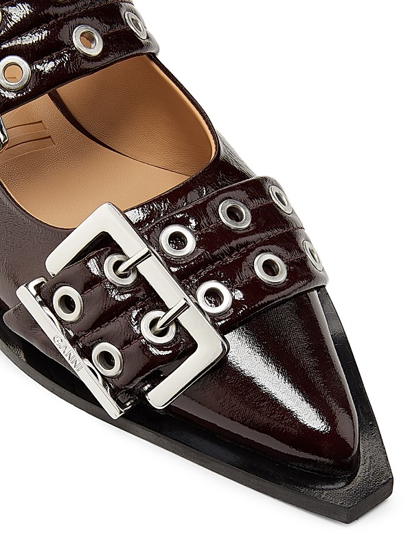 Shop Ganni Feminine Buckle Ballerina Flats | Saks Fifth Avenue Shop Ganni Feminine Buckle Ballerina Flats | Saks Fifth Avenue