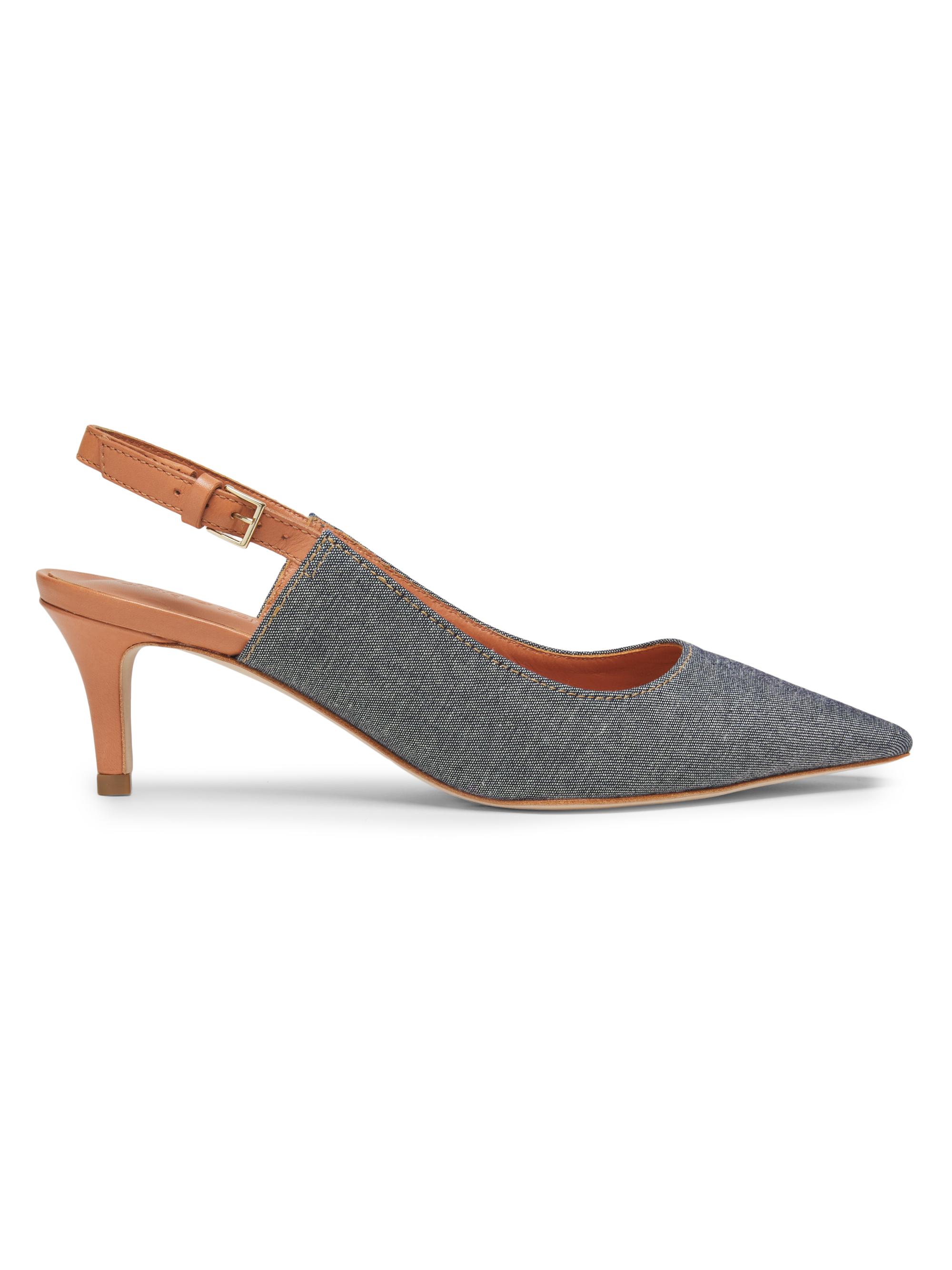 CINQ A SEPT Women's Sylvie 60MM Denim Slingback Pumps - Light Indigo Saddle