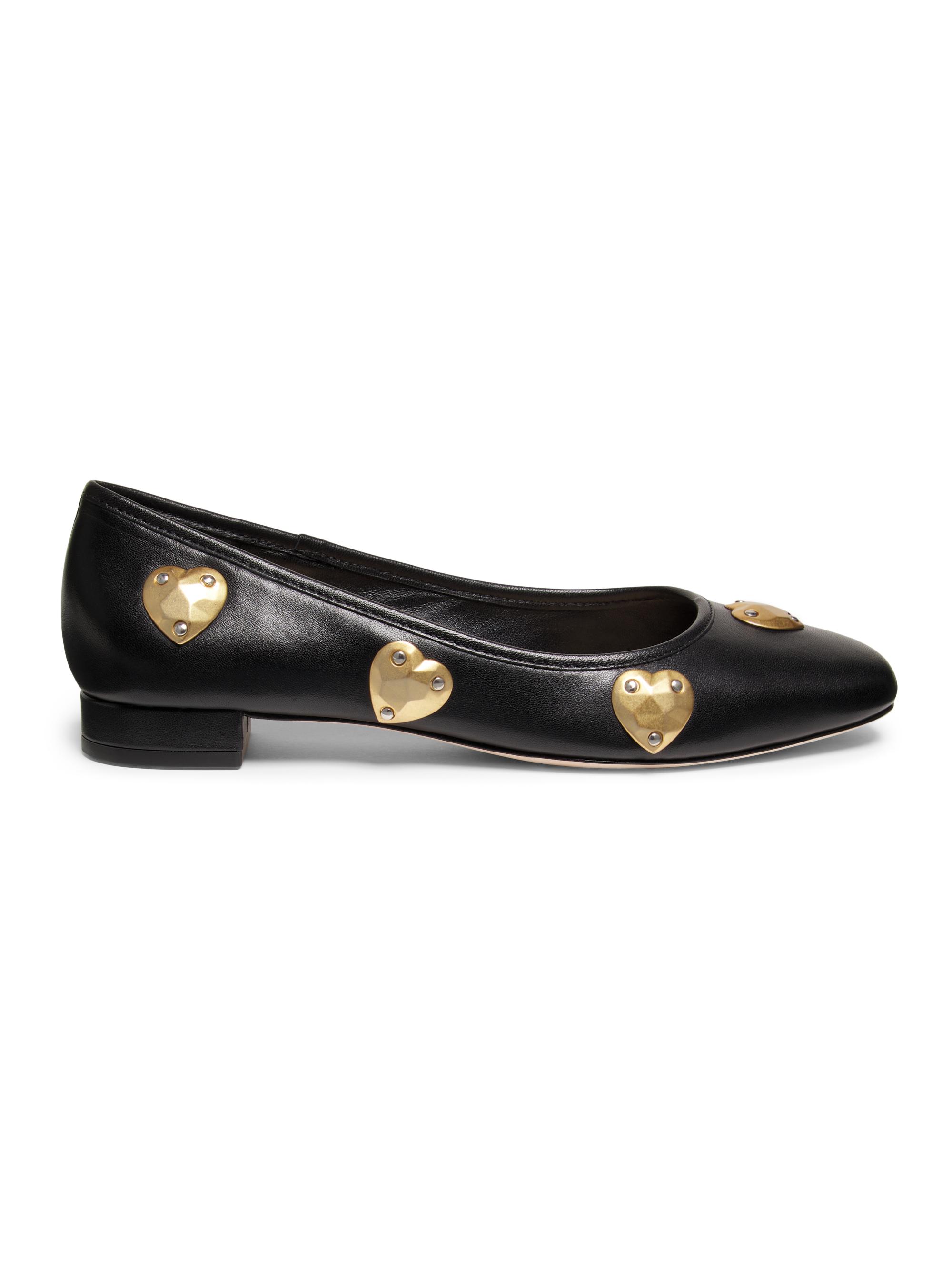 CINQ A SEPT Women's Marin Leather Ballet Pumps - Black Gold