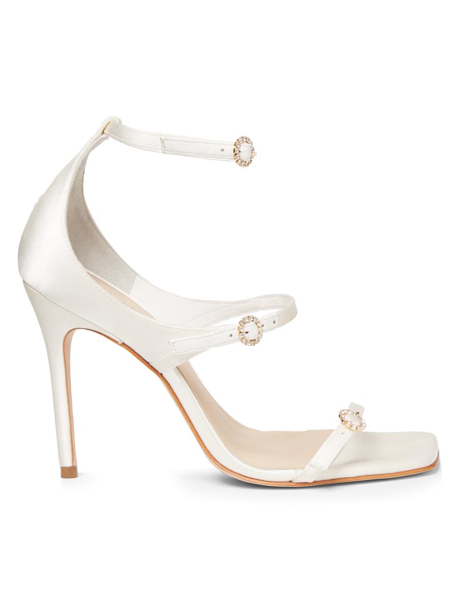 Sandales à Talons Sweet Seventeen - Noires à Volutes Blanches, Bride Cheville, 7 US