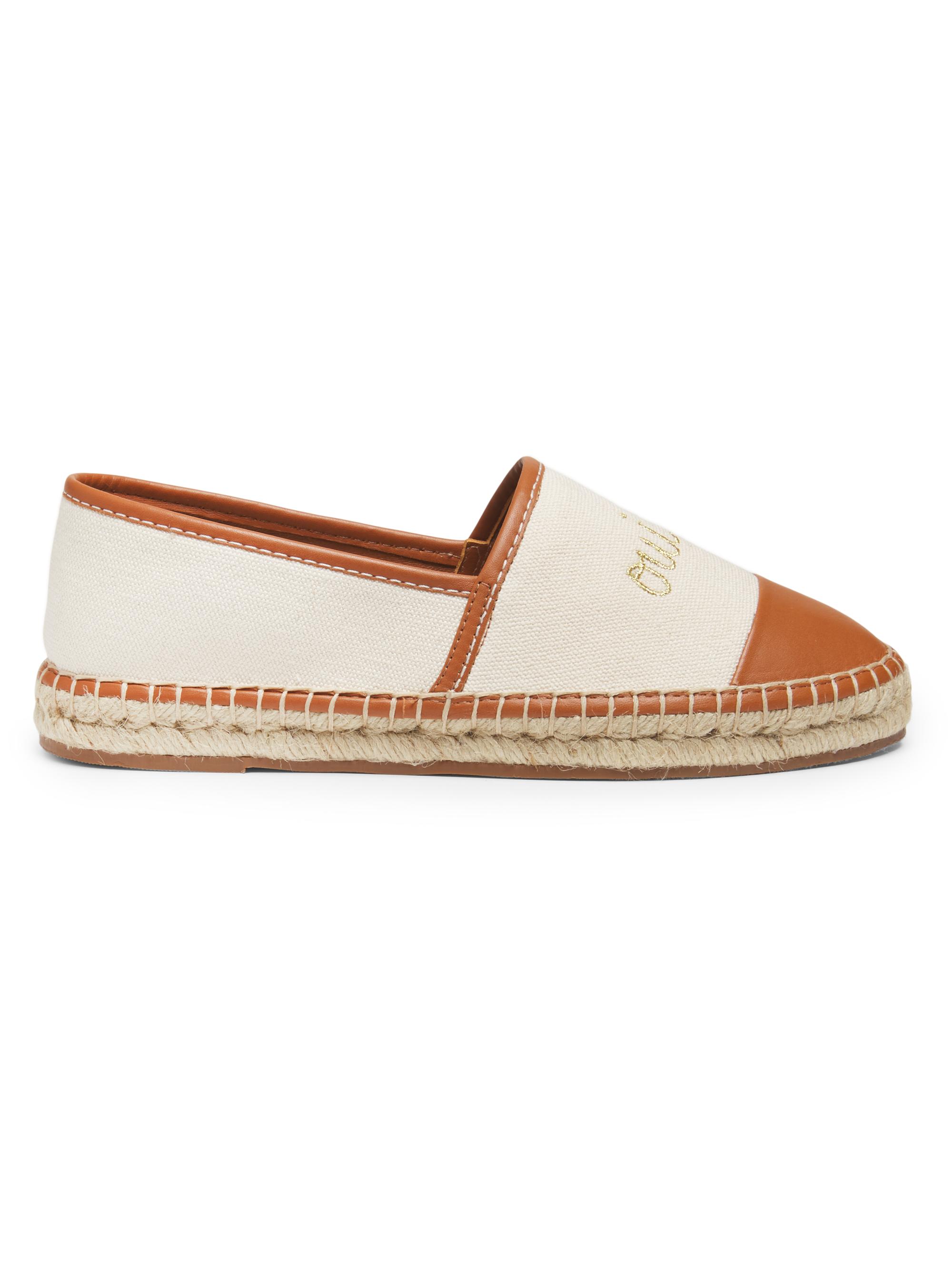 CINQ A SEPT Women's Jenna Canvas Espadrille Flats - Natural Cognac