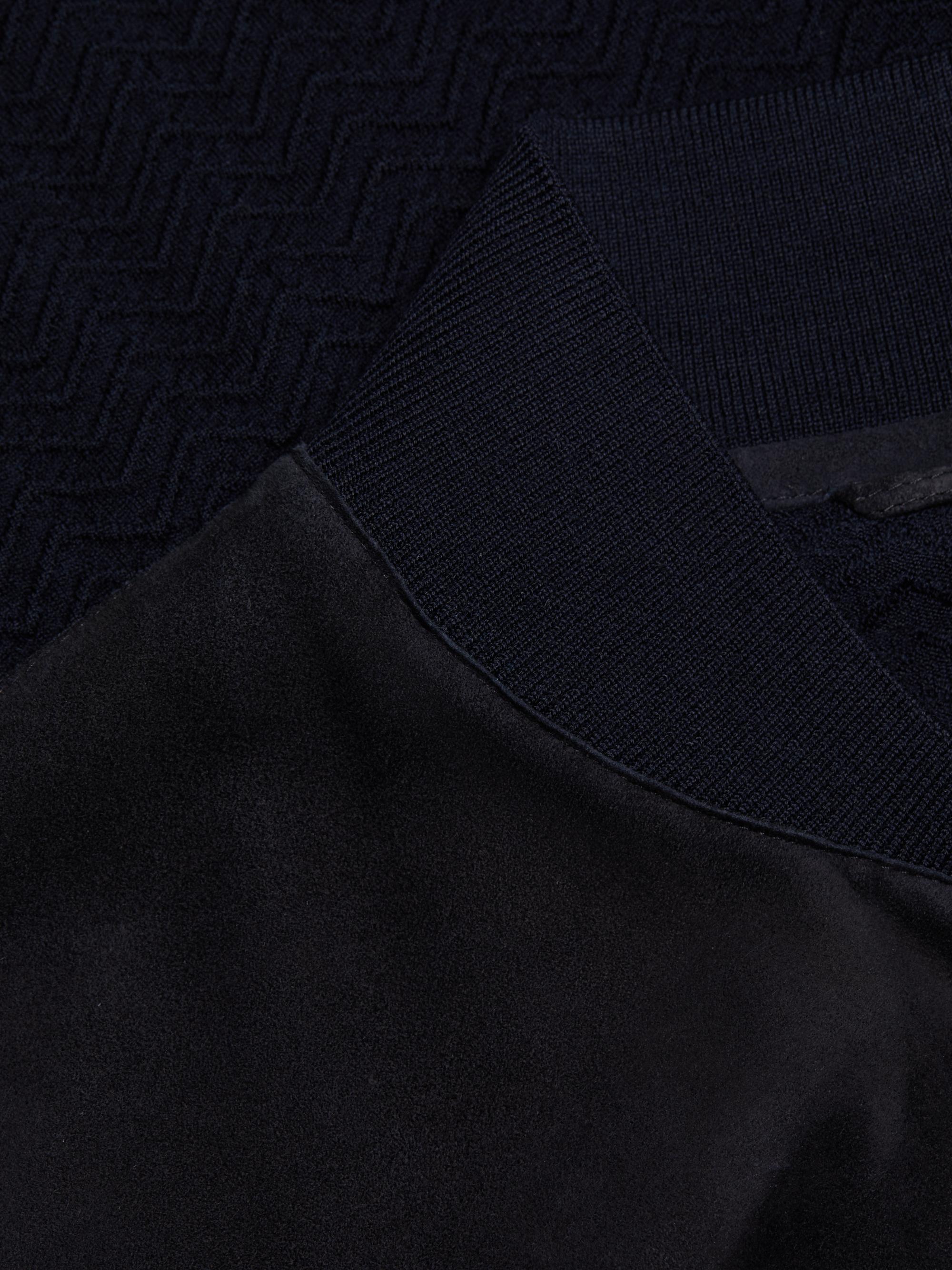 Giorgio Armani Suede Knit Full-Zip Jacket | Saks Fifth Avenue