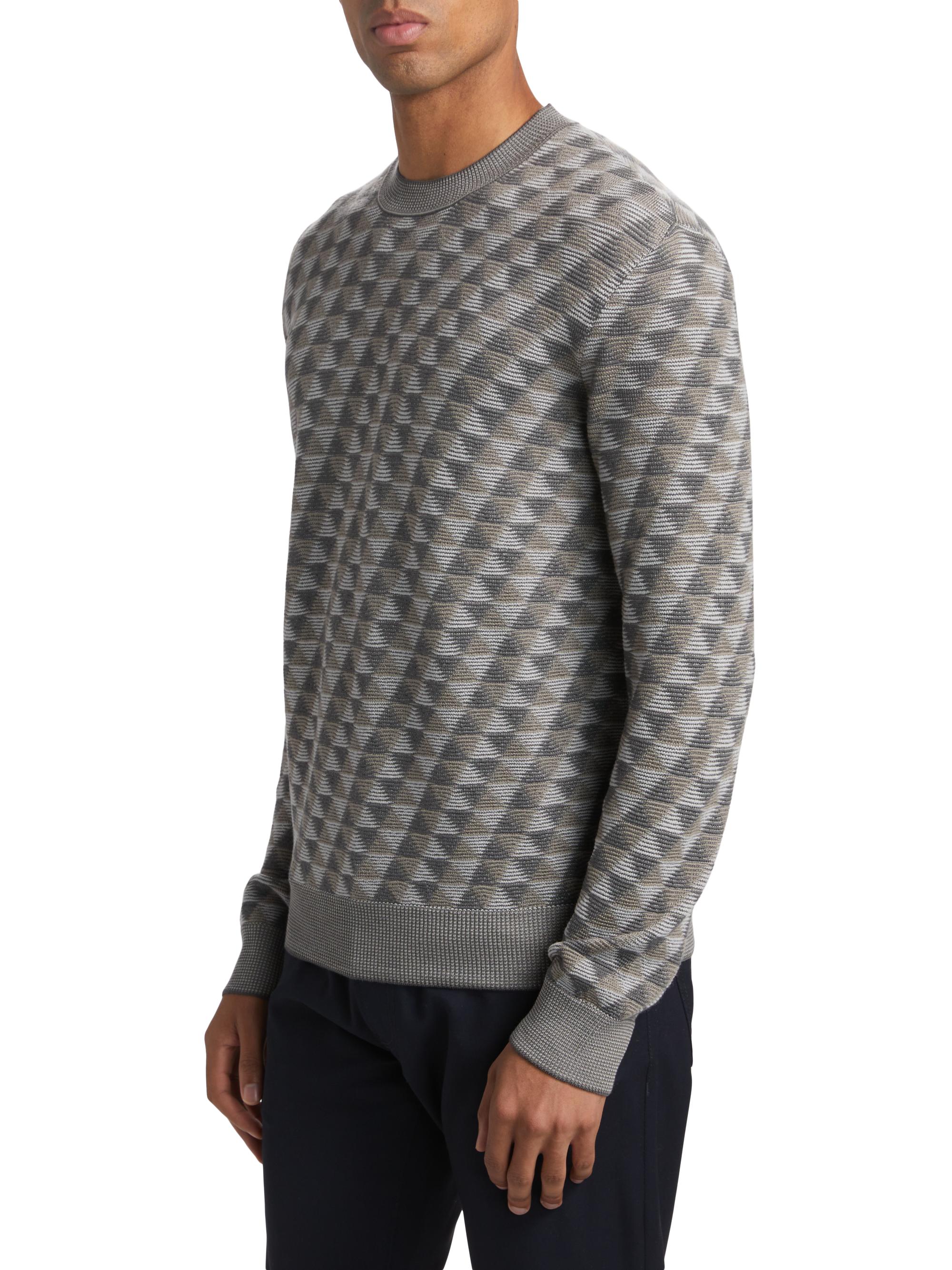 Giorgio Armani Geo Print Crewneck Sweater | Saks Fifth Avenue