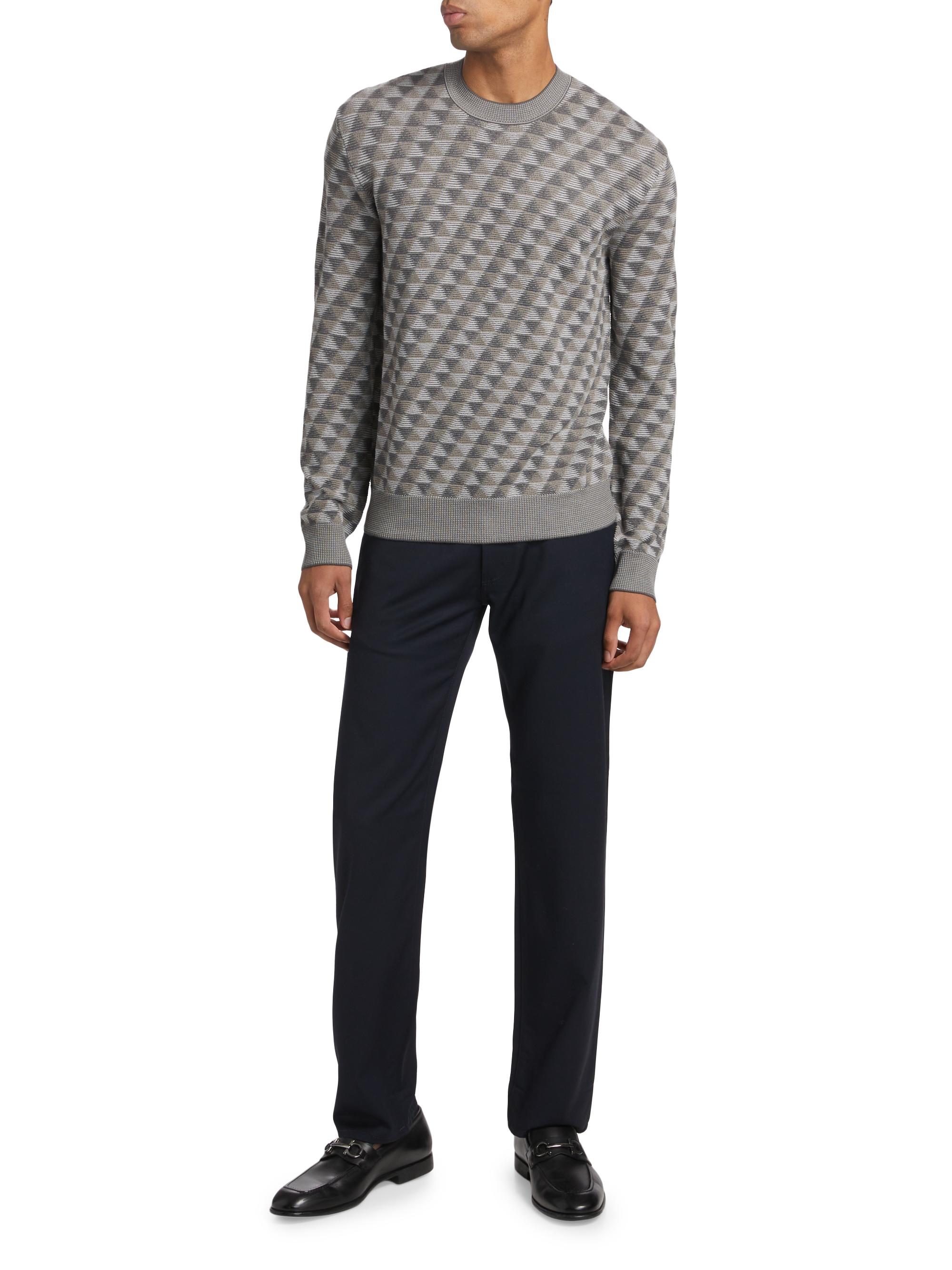 Giorgio Armani Geo Print Crewneck Sweater | Saks Fifth Avenue