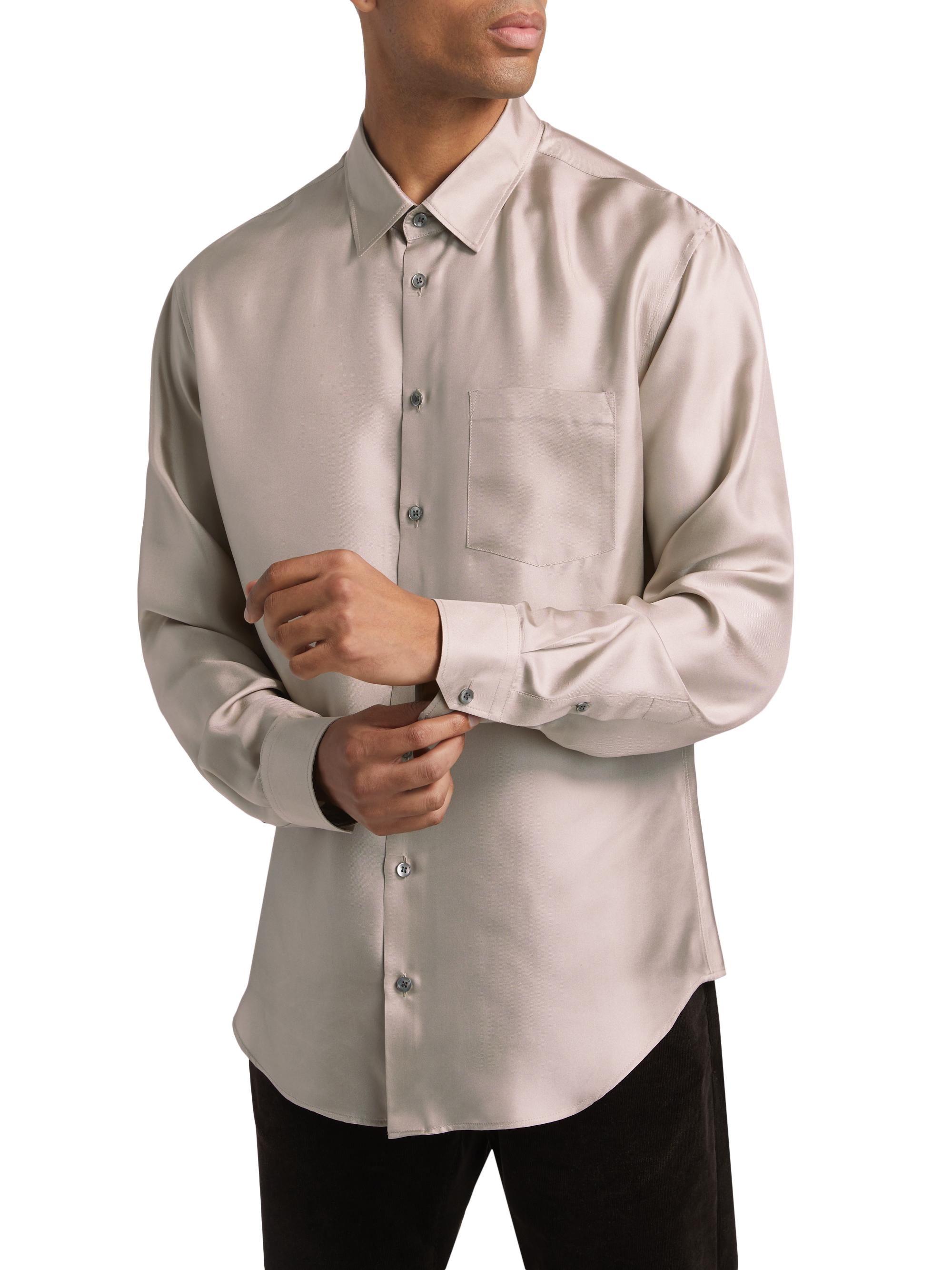 Giorgio Armani Mr. Armani Long-Sleeve Silk Shirt | Saks