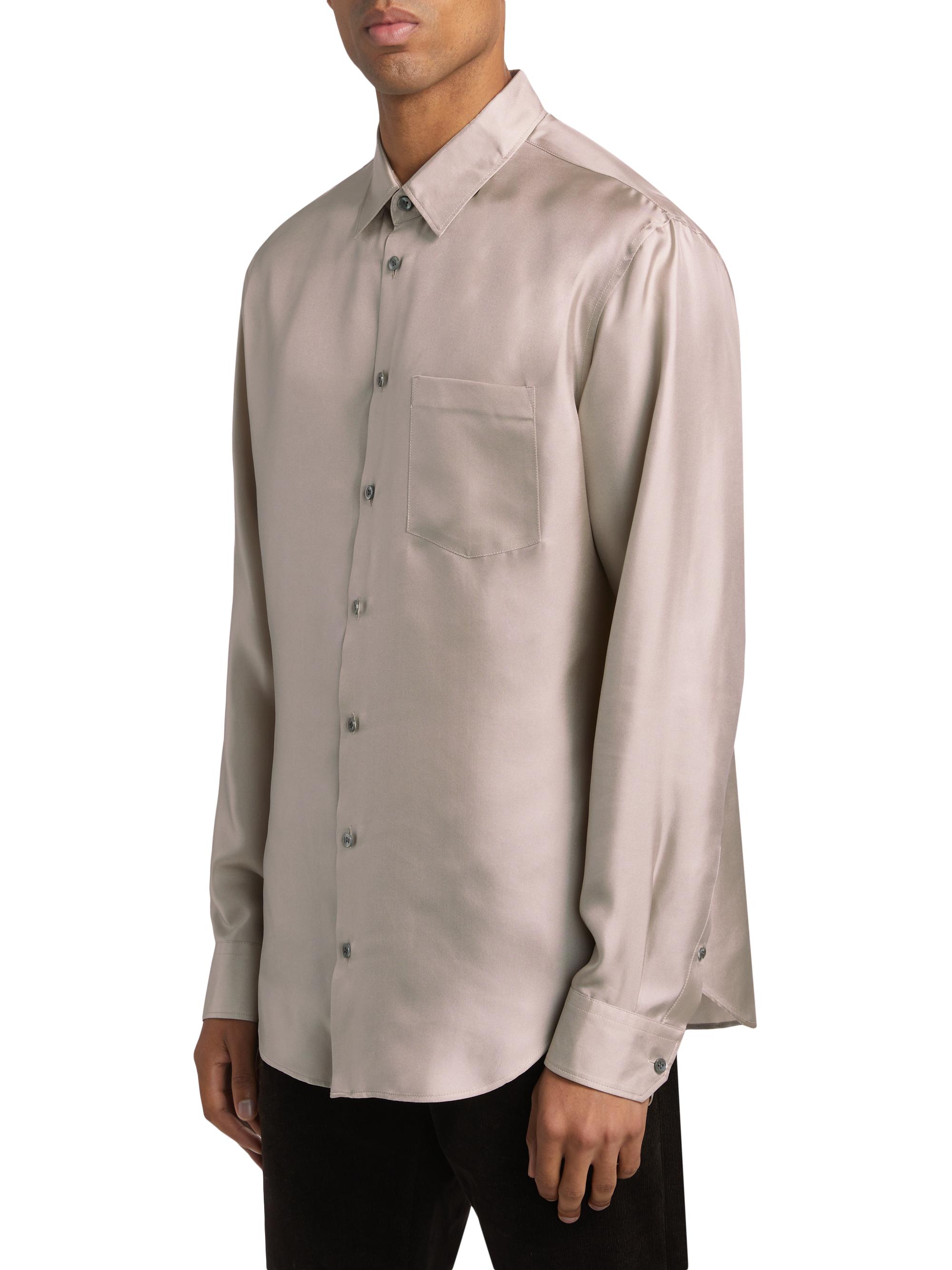 Giorgio Armani Mr. Armani Long-Sleeve Silk Shirt | Saks Fifth Avenue
