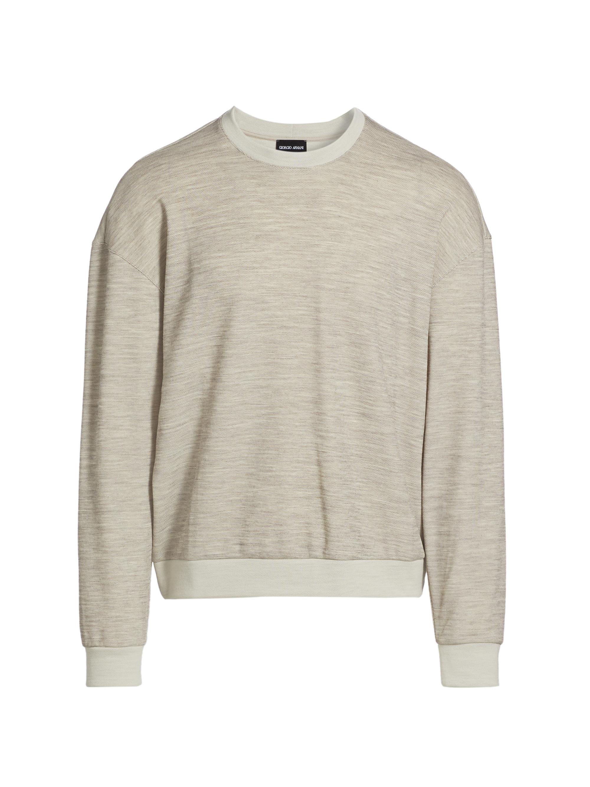 Giorgio Armani Men's Wool Jersey Crewneck Sweater - Tan