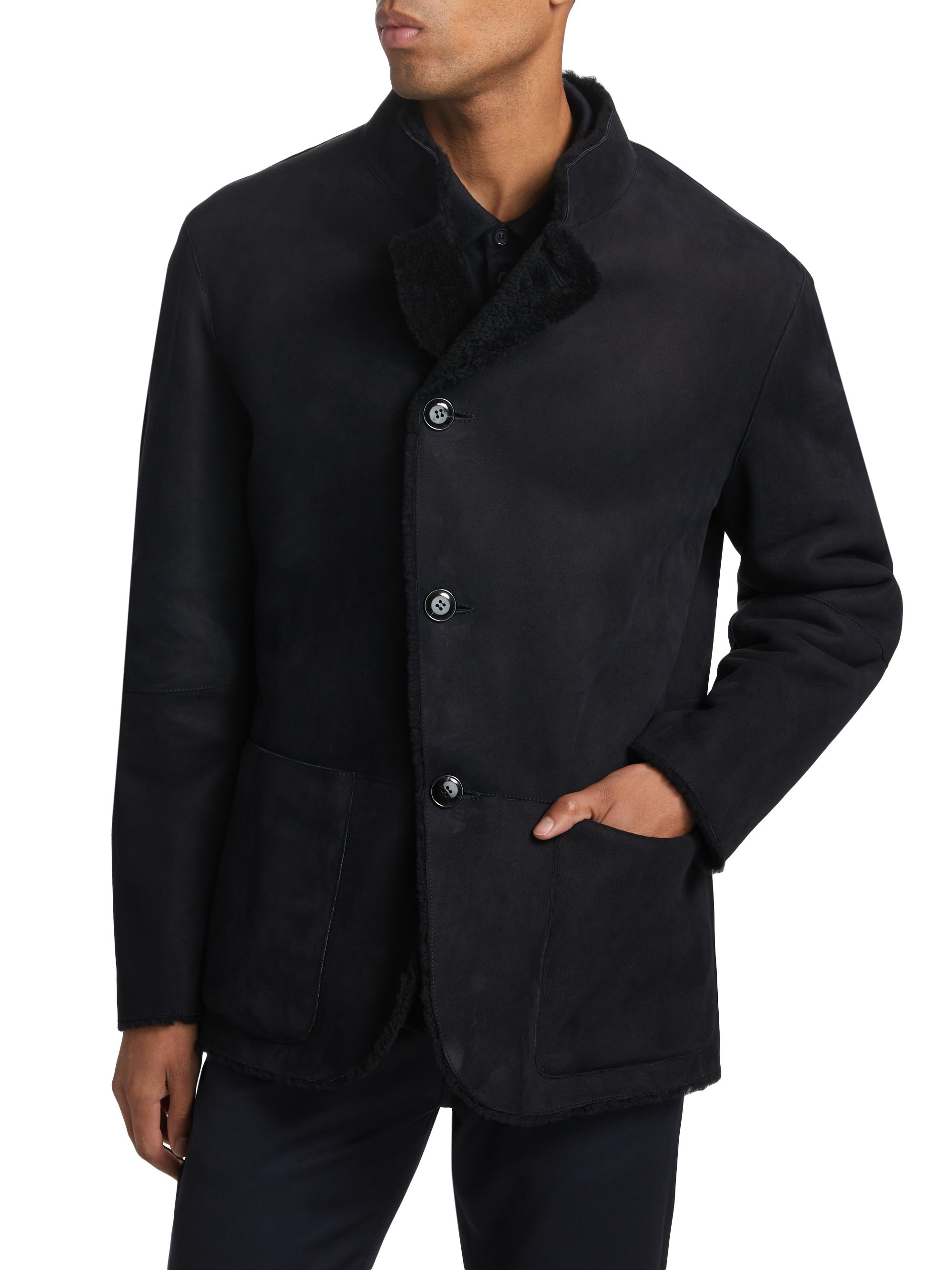 ジャケット・アウター ArmaniJeans Collar Fur Suede Tone Jacket Giorgio Armani Suede Shearling Jacket | Saks Fifth Avenue