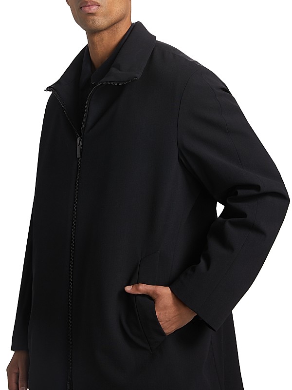 Shop Giorgio Armani Long Wool Zip-Up Jacket | Saks Fifth Avenue Shop Giorgio Armani Long Wool Zip-Up Jacket | Saks Fifth Avenue