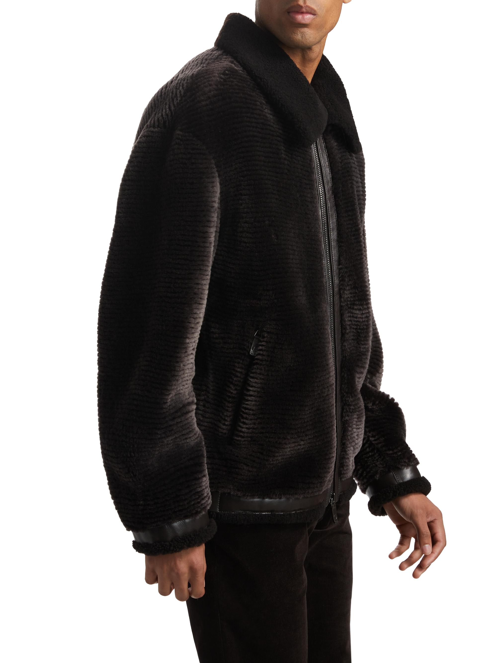 Giorgio Armani Zip-Up Shearling Jacket | Saks Fifth Avenue