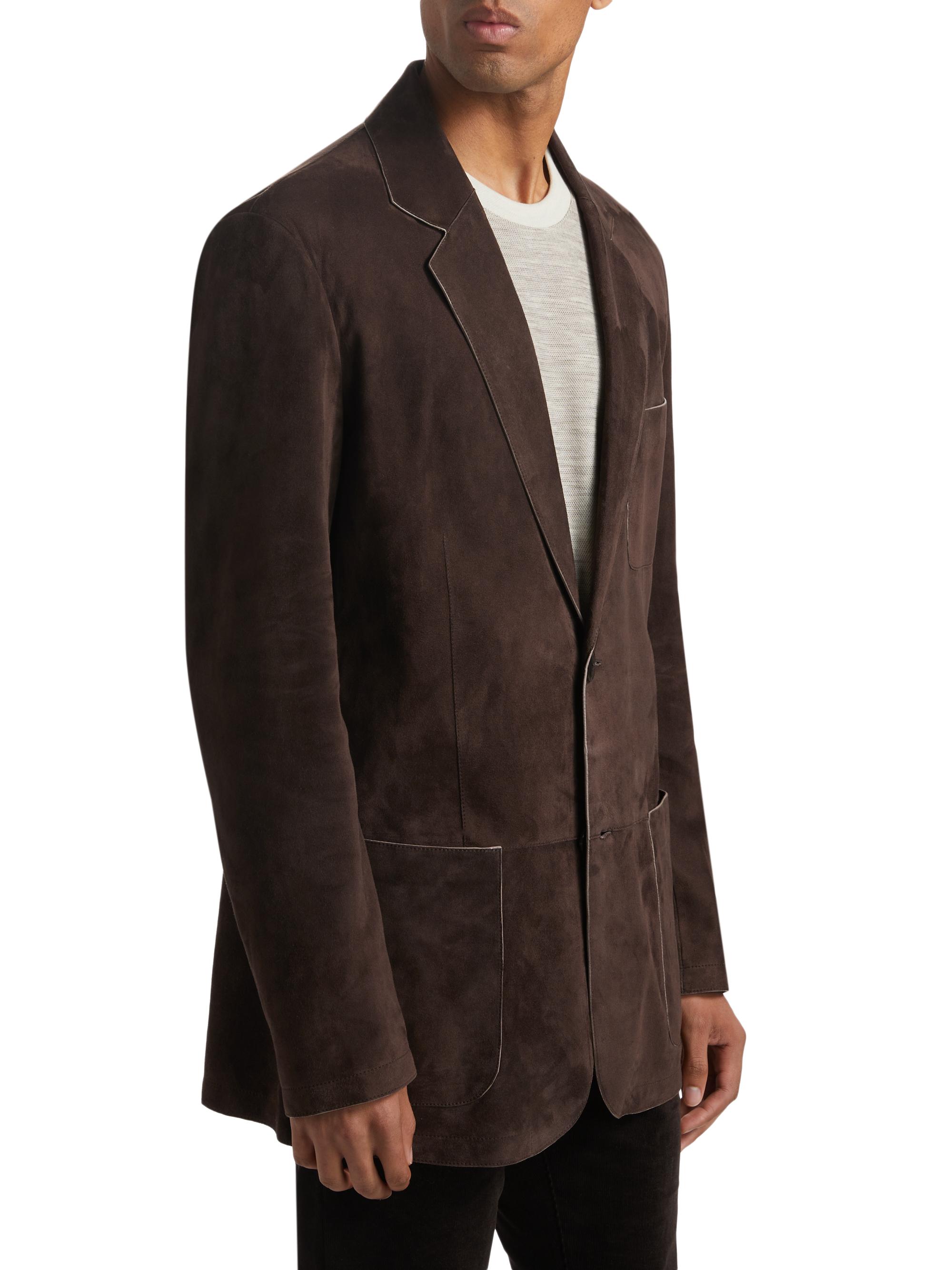 Giorgio Armani Tailored Suede Jacket | Saks Fifth Avenue