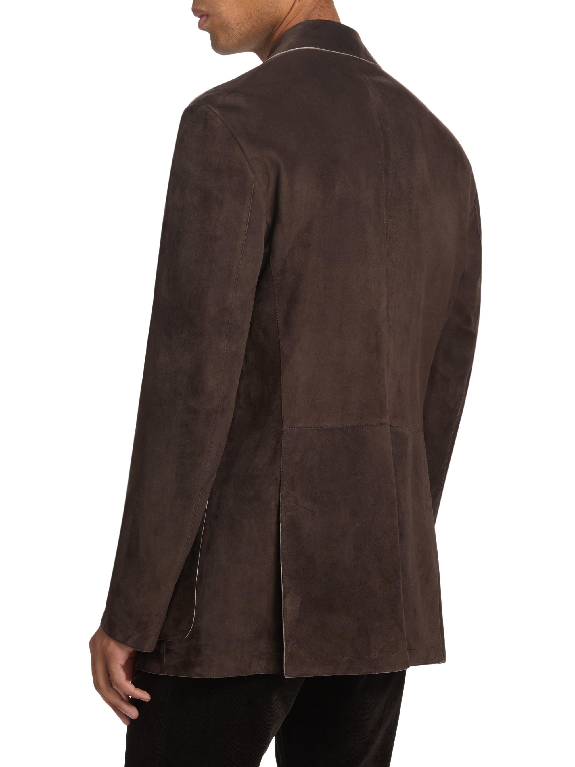 Giorgio Armani Tailored Suede Jacket | Saks Fifth Avenue