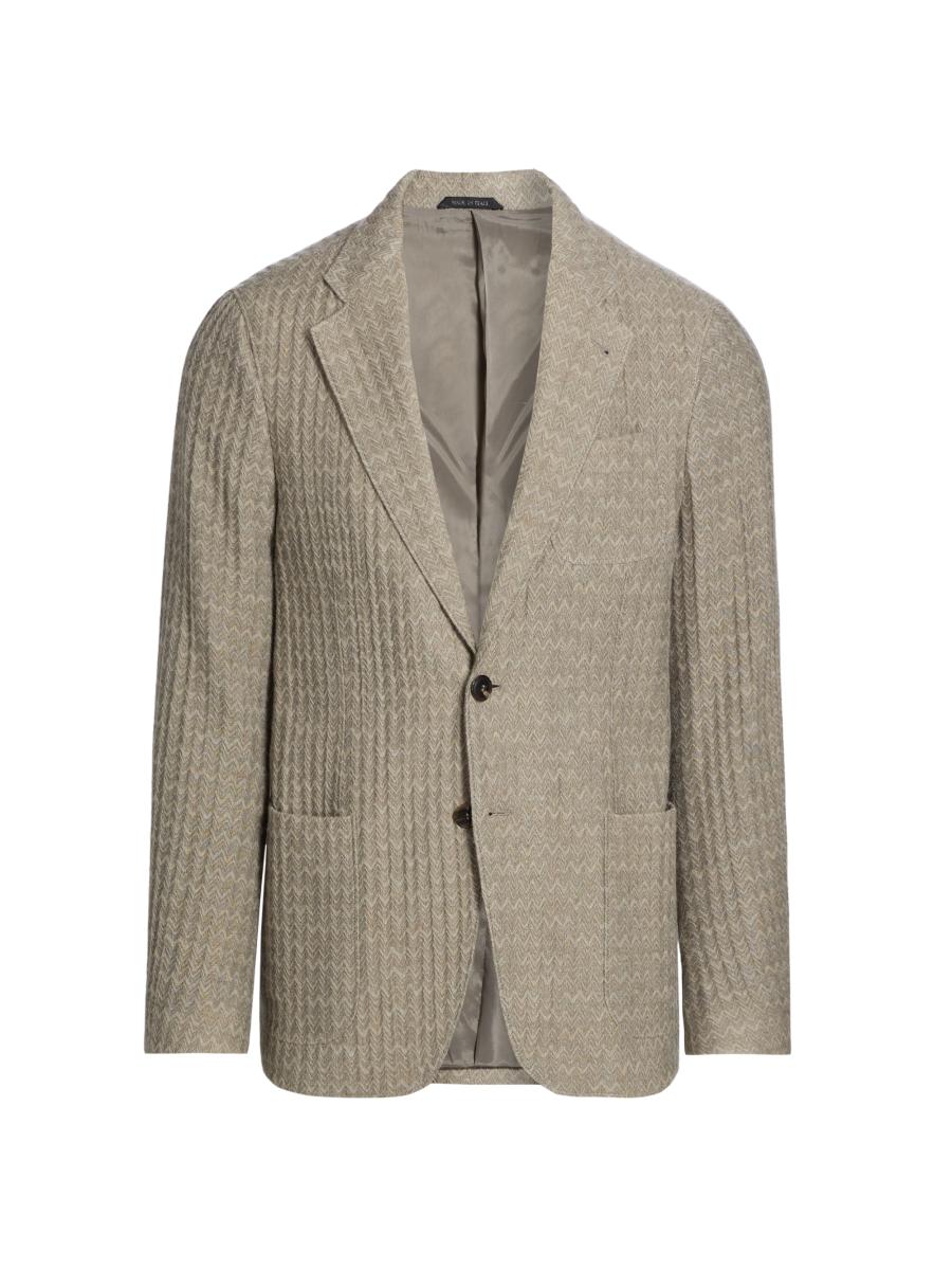 コート Giorgio Armani Jacquard Hemp Linen And Silk Caban Jacquard hemp, linen and silk caban GIORGIO ARMANI - Nugnes1920