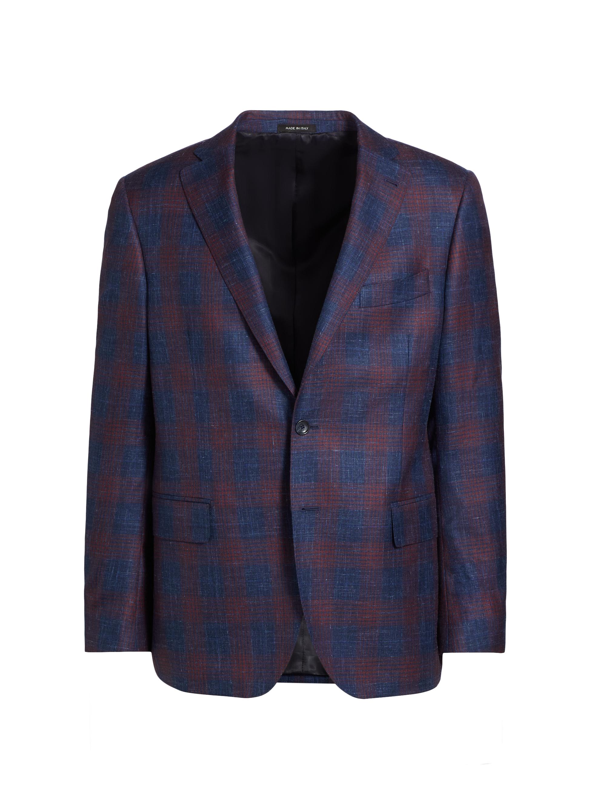 COLLECTION Plaid Wool, Silk & Linen Blazer