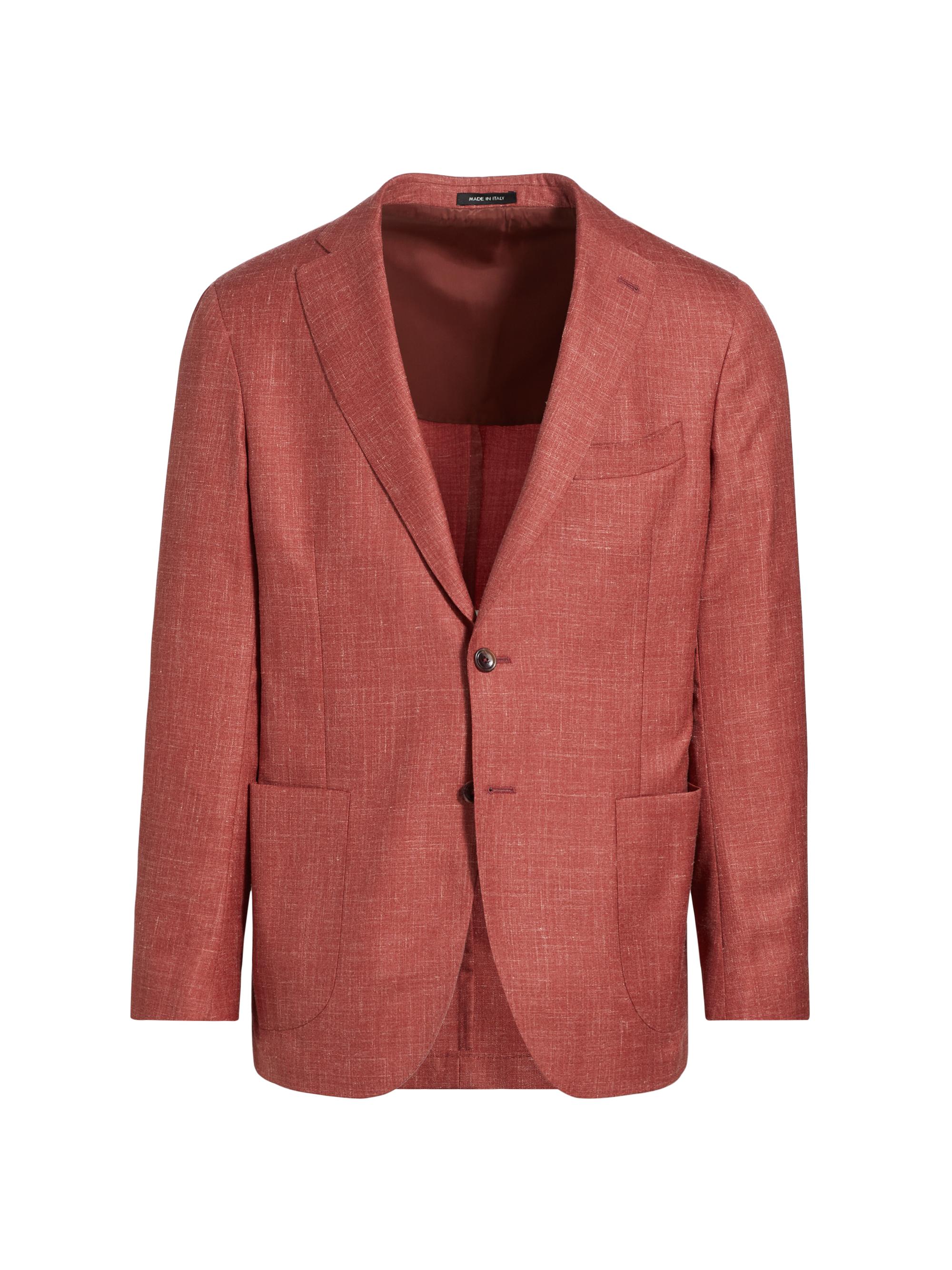 Saks Fifth Avenue Men's COLLECTION Mélange Wool, Silk & Linen Blazer - Orange