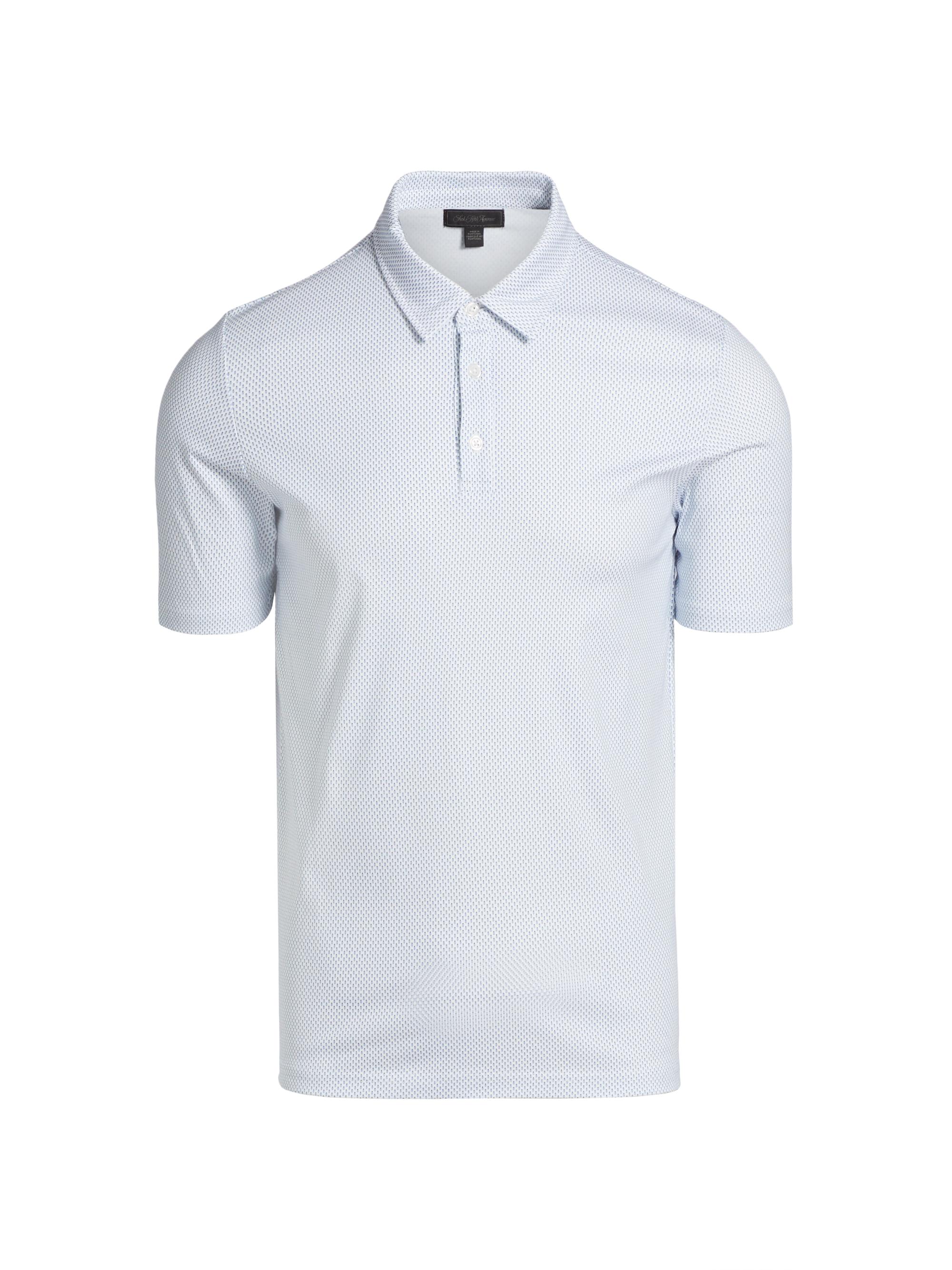 Saks Fifth Avenue Men's COLLECTION Geometric Cotton Polo Shirt - Blue