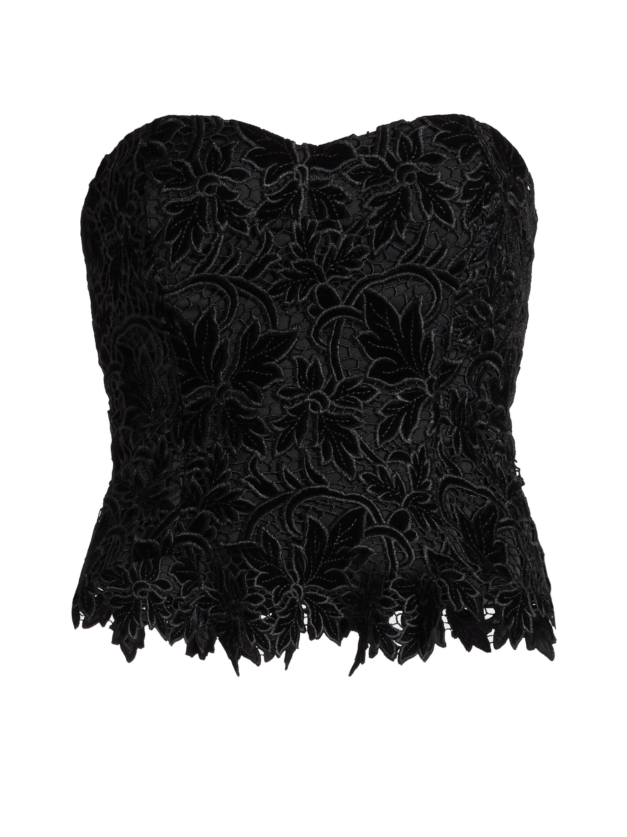 Cara Cara Women's Martin Lace Bustier Top - Black Velvet Lace