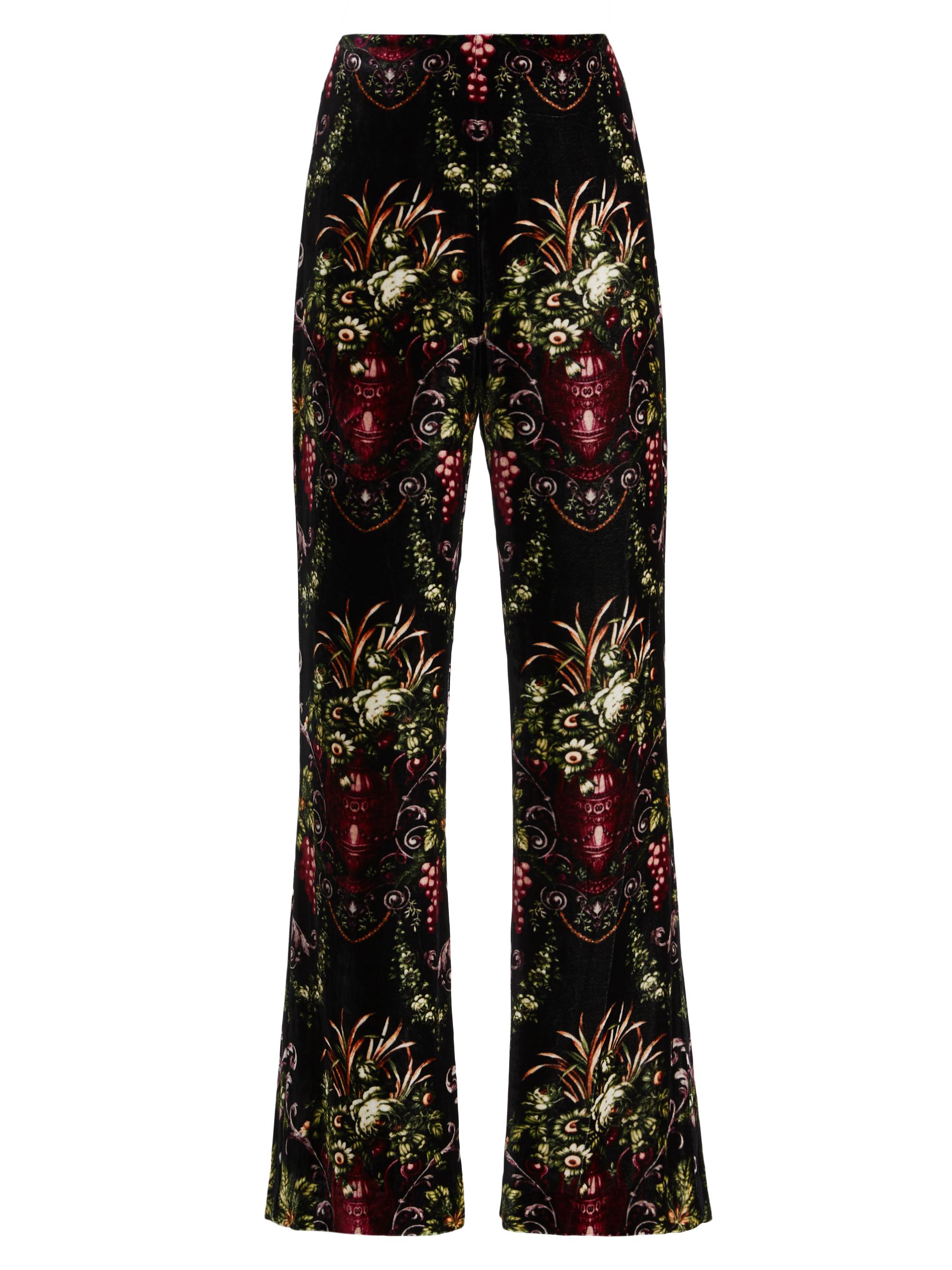 Cara Cara Firenze Floral Velvet Straight-Leg Pants | Saks Fifth Avenue
