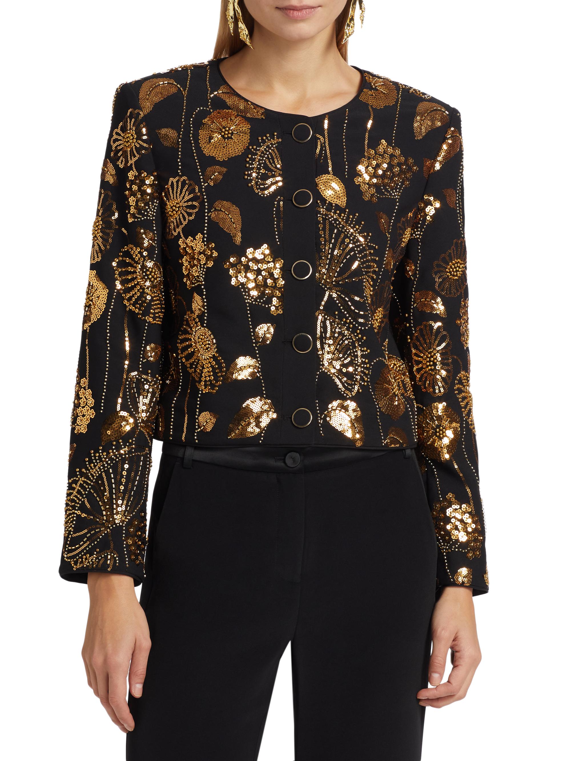 Milly Pheobe Floral Sequined Jacket | Saks Fifth Avenue
