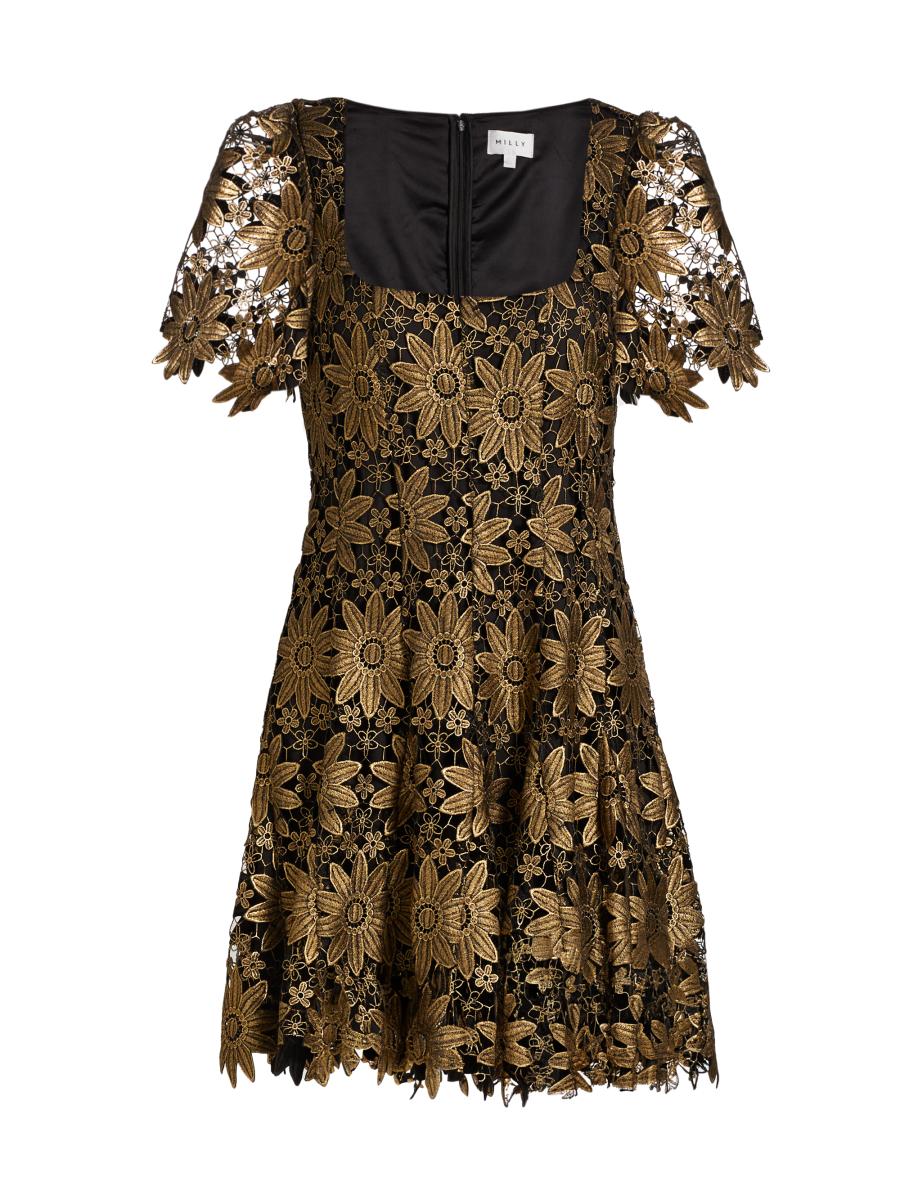 Milly Ilisa Metallic Guipure Lace Minidress | Saks Fifth Avenue