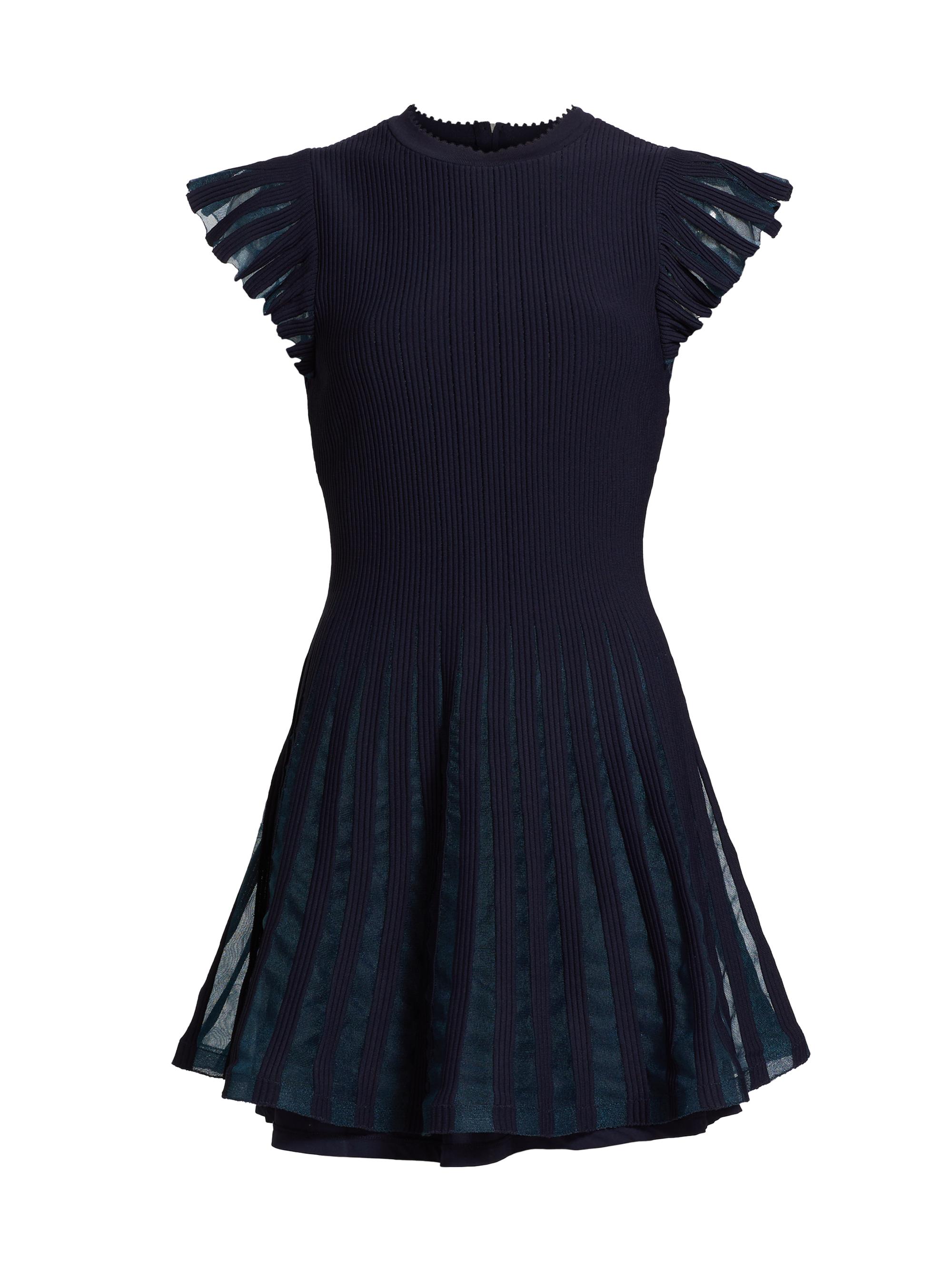 Milly Women's Sheer Godet Flutter-Sleeve Minidress - Pink