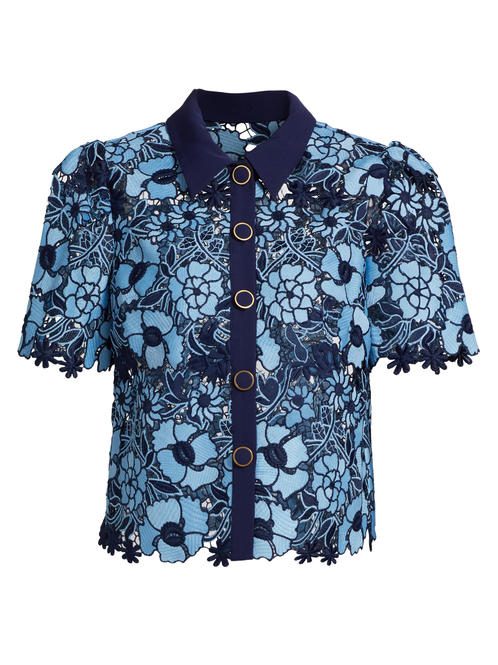 Milly Addison Lace Button-Front Shirt | Saks Fifth Avenue