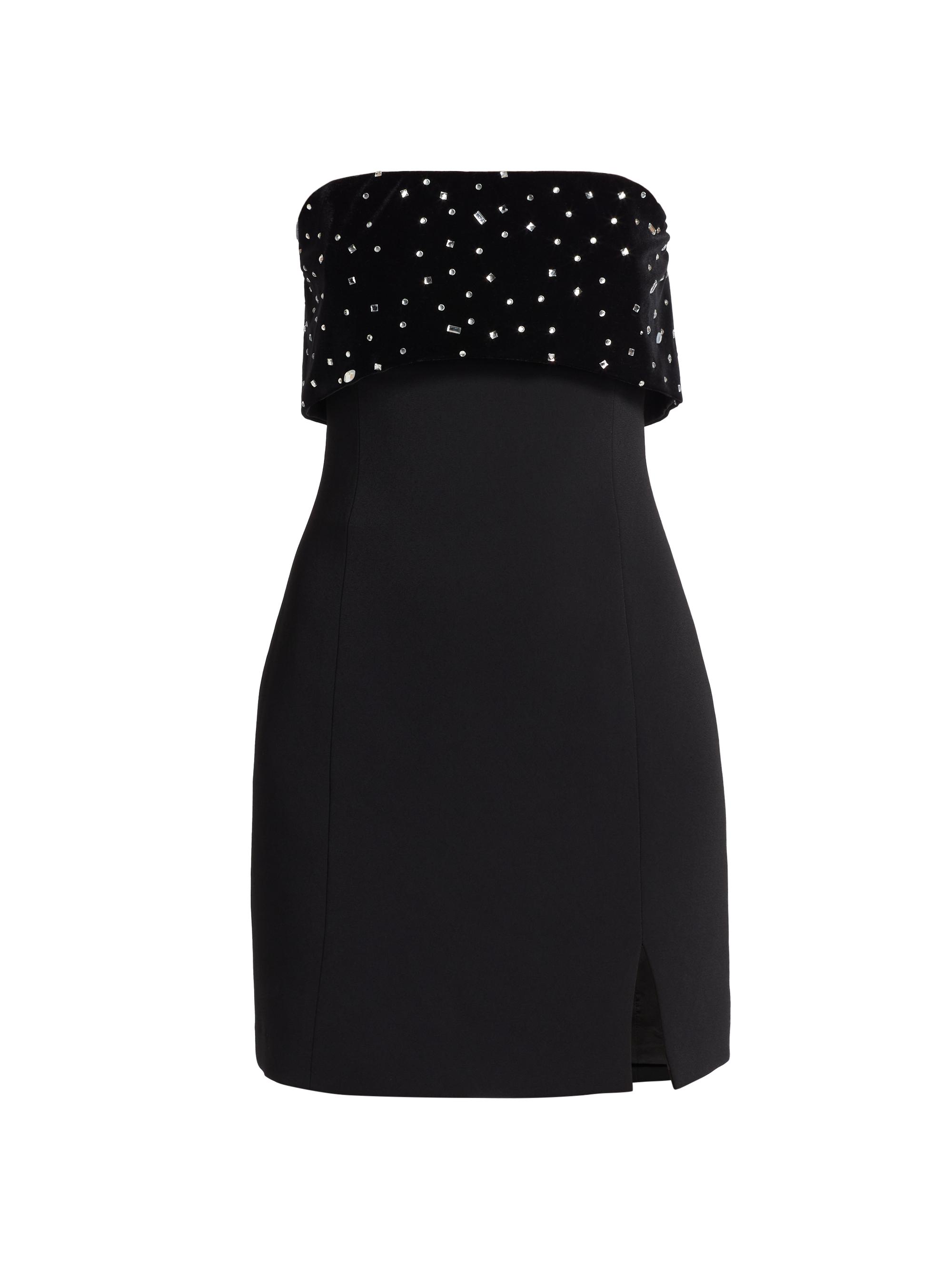 Milly Women's Indy Embellished Combo Strapless Minidress - Black Silver