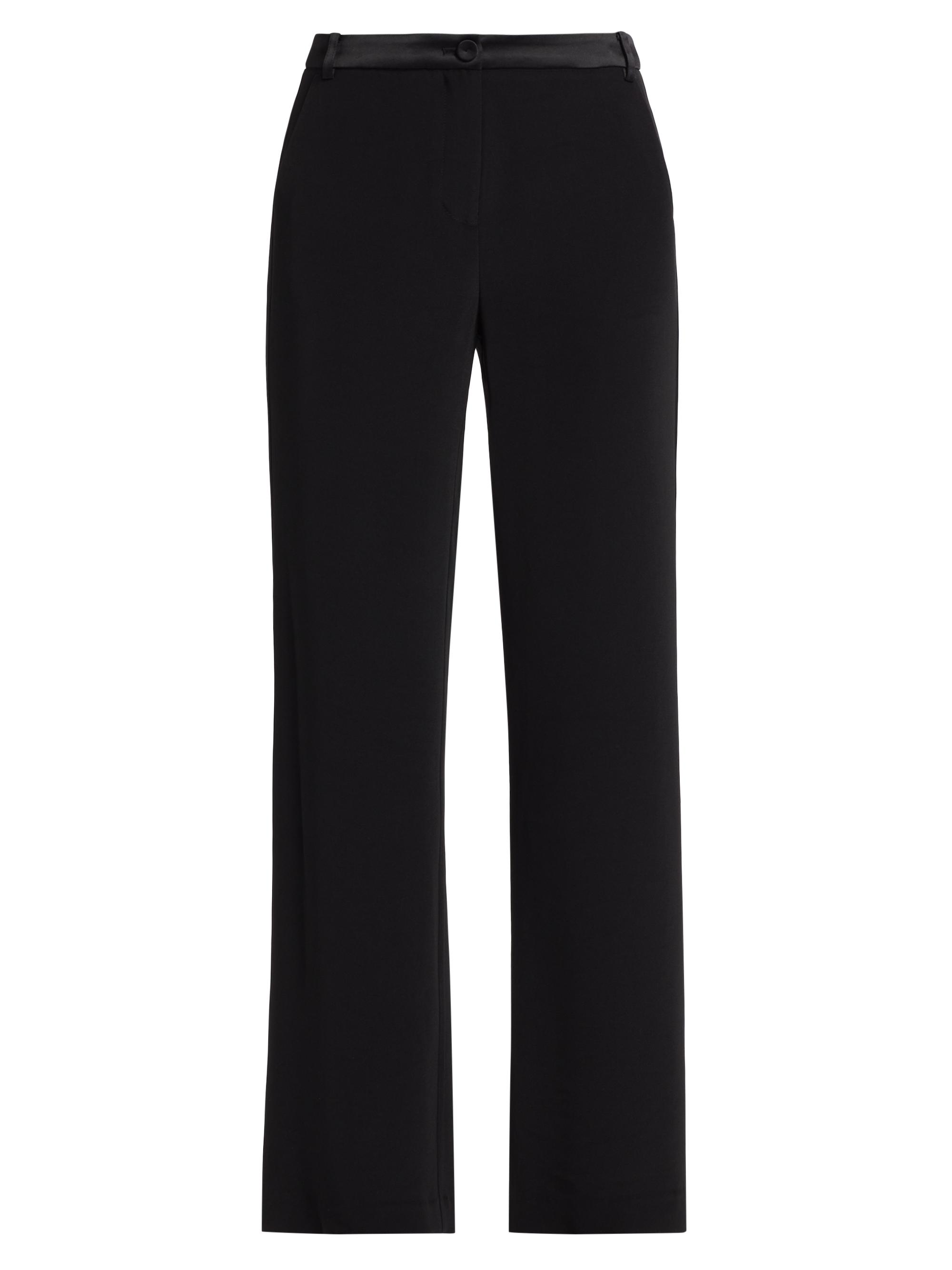 Milly Women's Soren Satin Low-Rise Flared Pants - Black