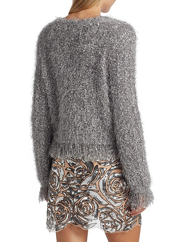 Shop Milly Tweed Textured V-Neck Cardigan Jacket | Saks Shop Milly Tweed Textured V-Neck Cardigan Jacket | Saks