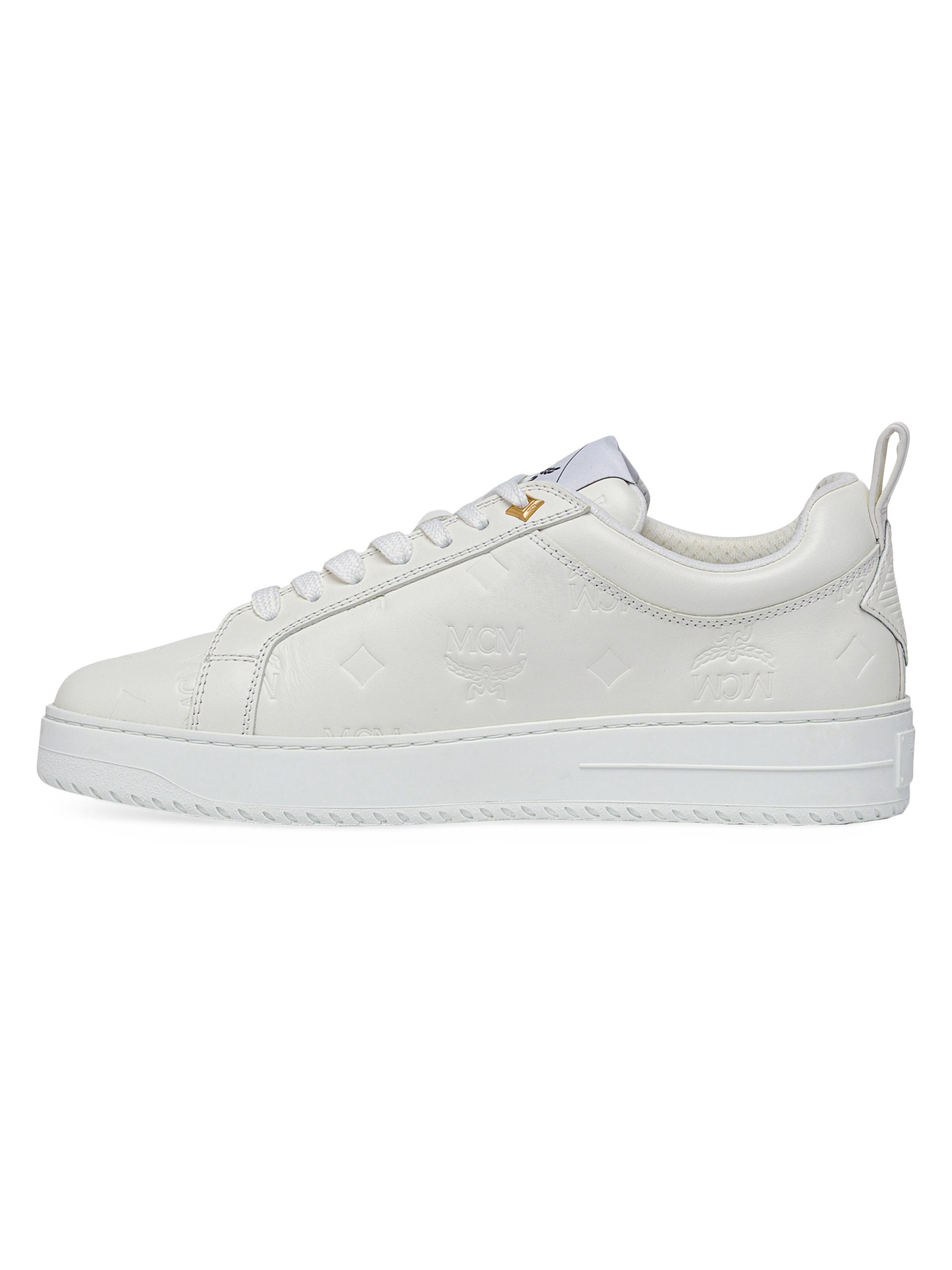 MCM Men's Neo Derby Leather Sneakers - Egret