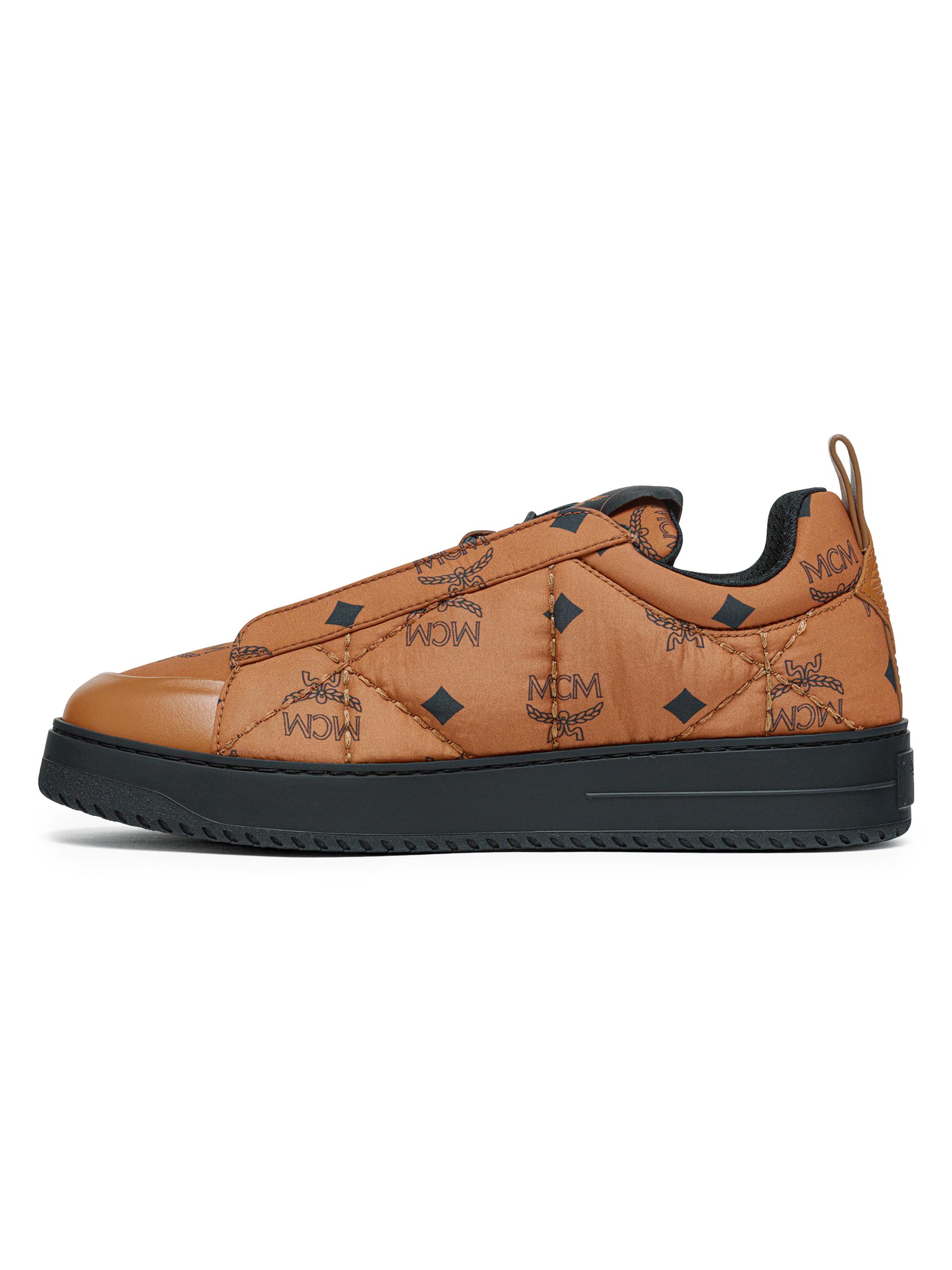 MCM Men's Neo Terrain Woven Low-Top Sneakers - Cognac
