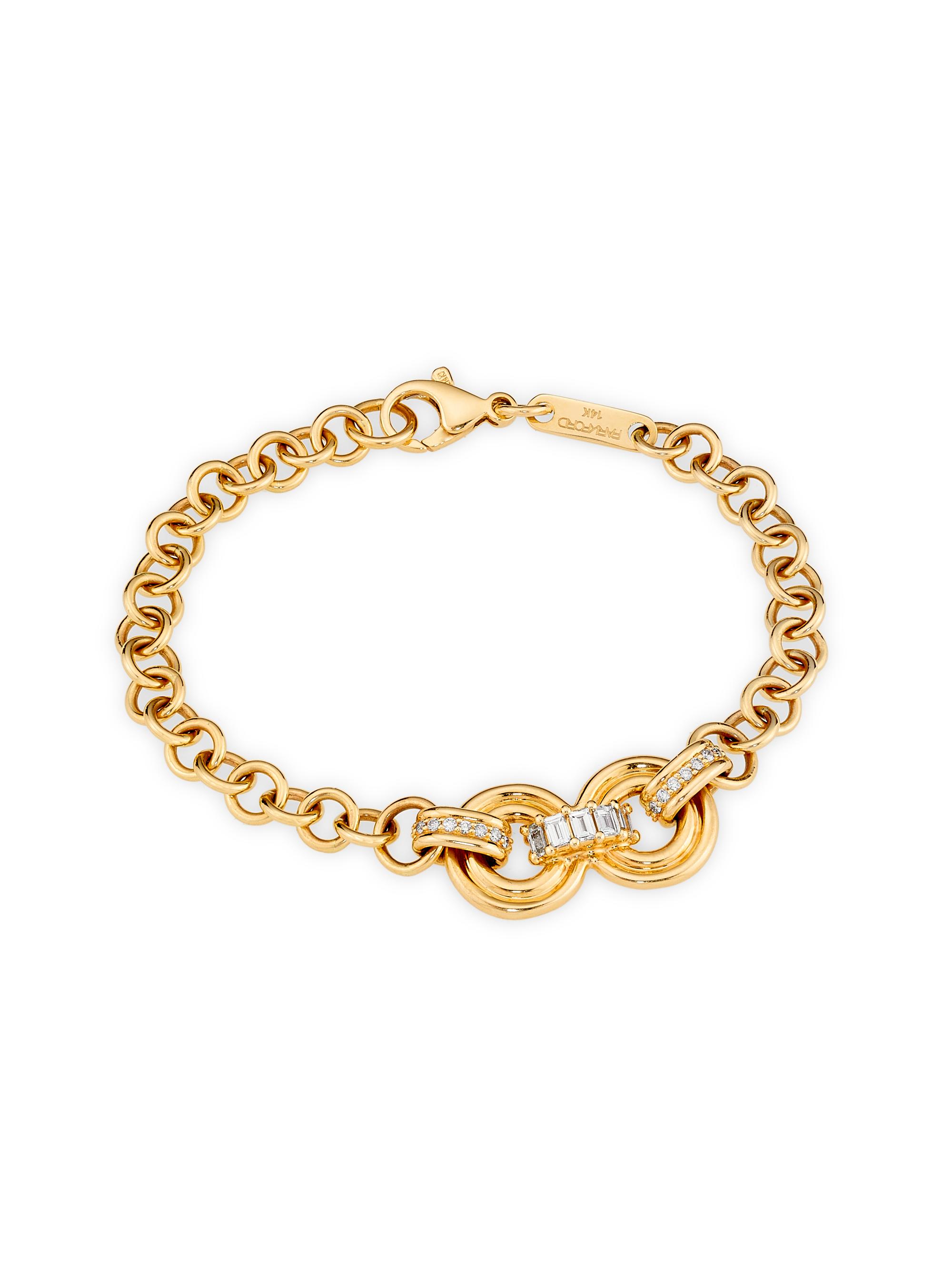 ParkFord Women's Revival Infinite 14K Yellow Gold & 0.64 TCW Natural Diamond Chain Bracelet - Gold