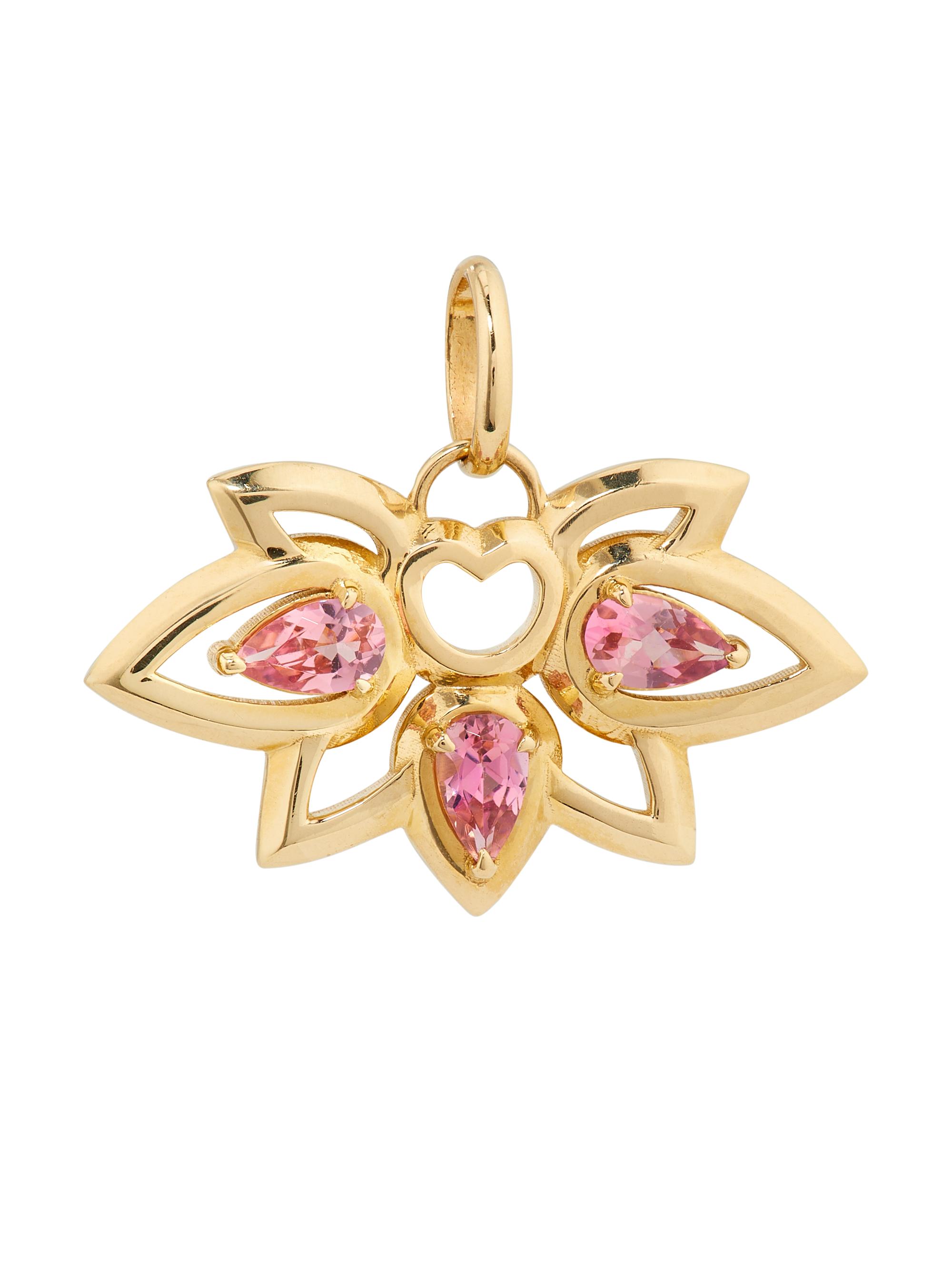 ParkFord Women's Palace 14K Yellow Gold & Pink Tourmaline Lotus Charm - Gold