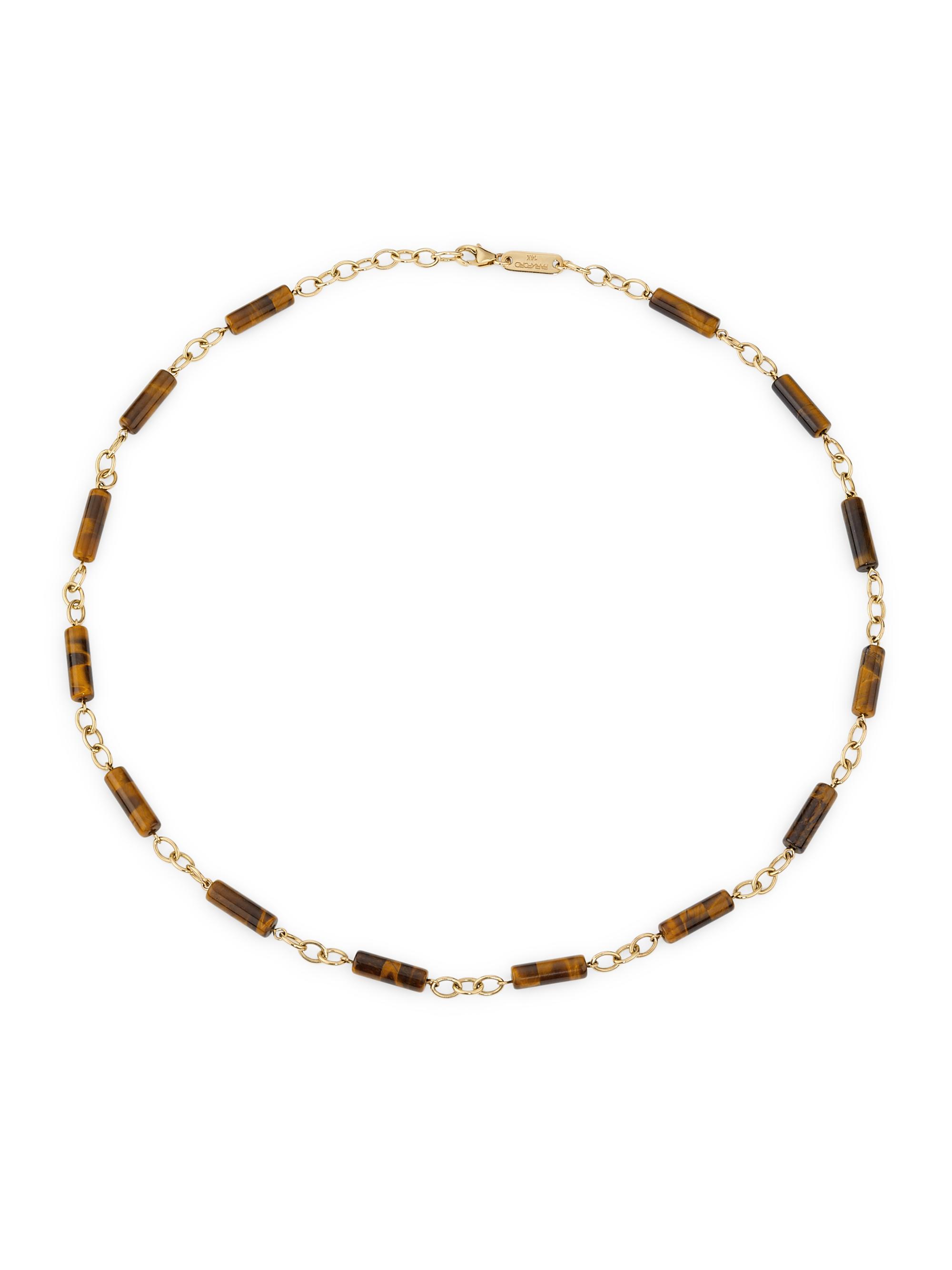 ParkFord Women's Palace 14K Yellow Gold & Gemstone Chain Necklace - Tiger Eye