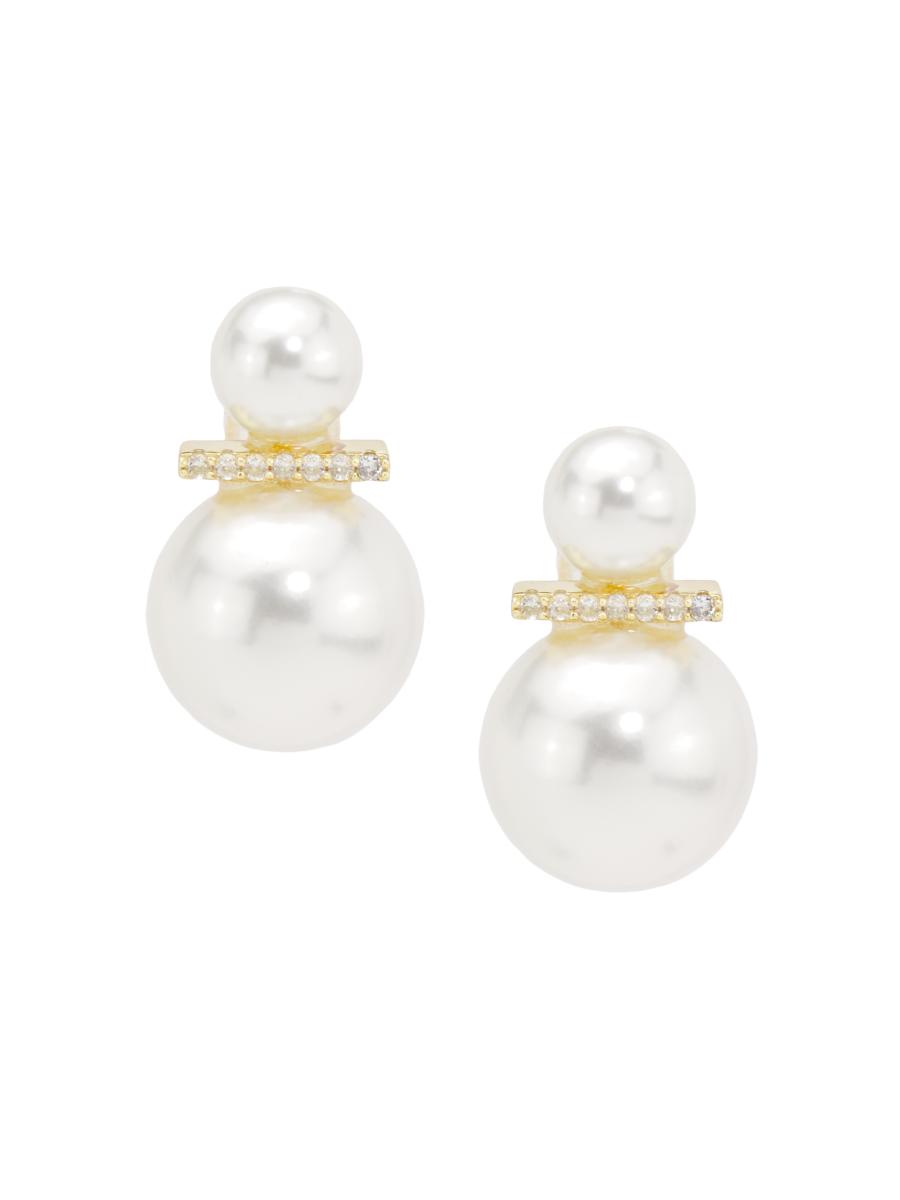 逆輸入 Shell 14K-Gold-Plated, Sydney Shashi Pearl Zirconia Cubic & トップス