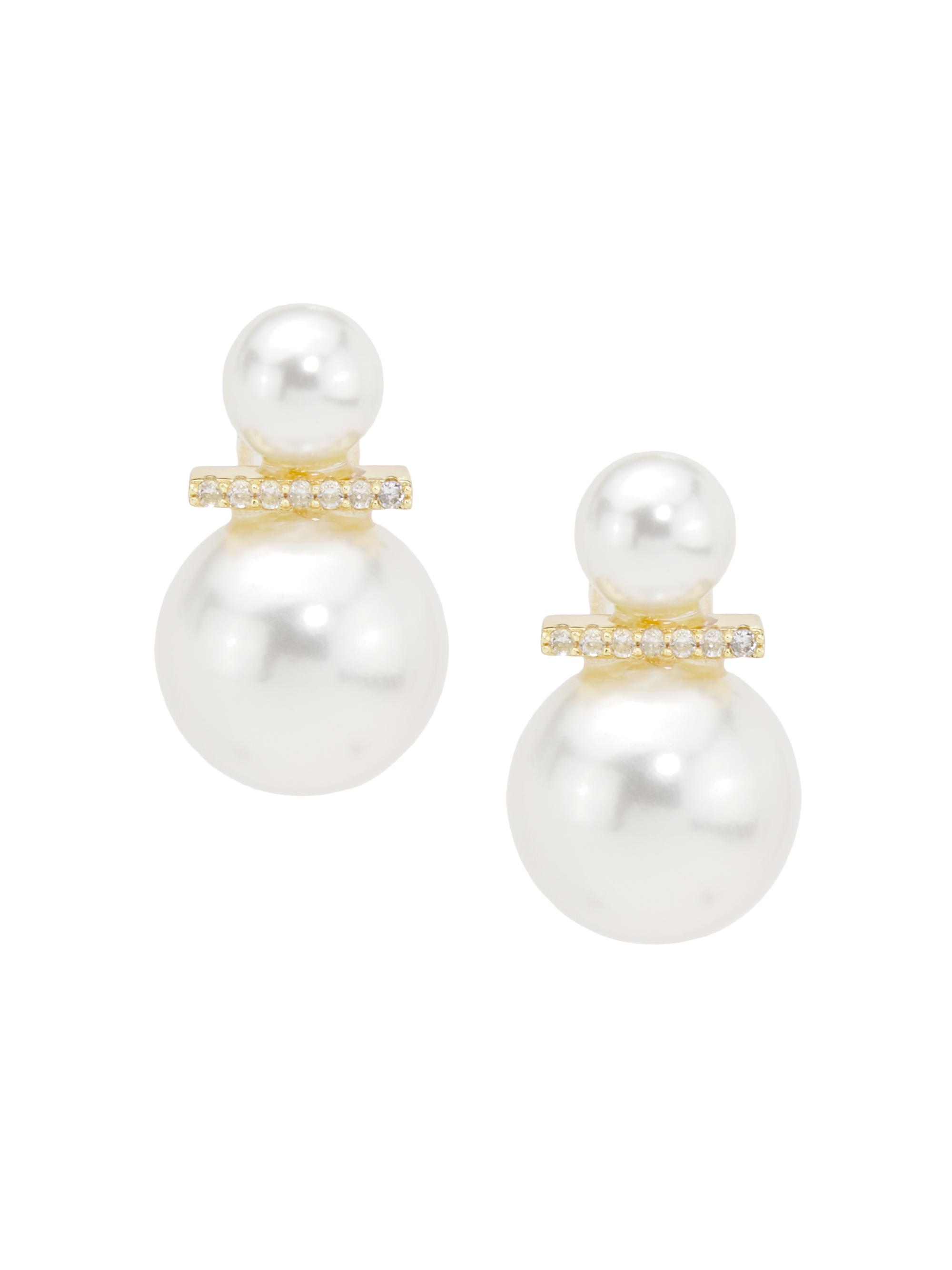 Shashi Women's Sydney 14K-Gold-Plated, Shell Pearl & Cubic Zirconia Drop Earrings - Pearl