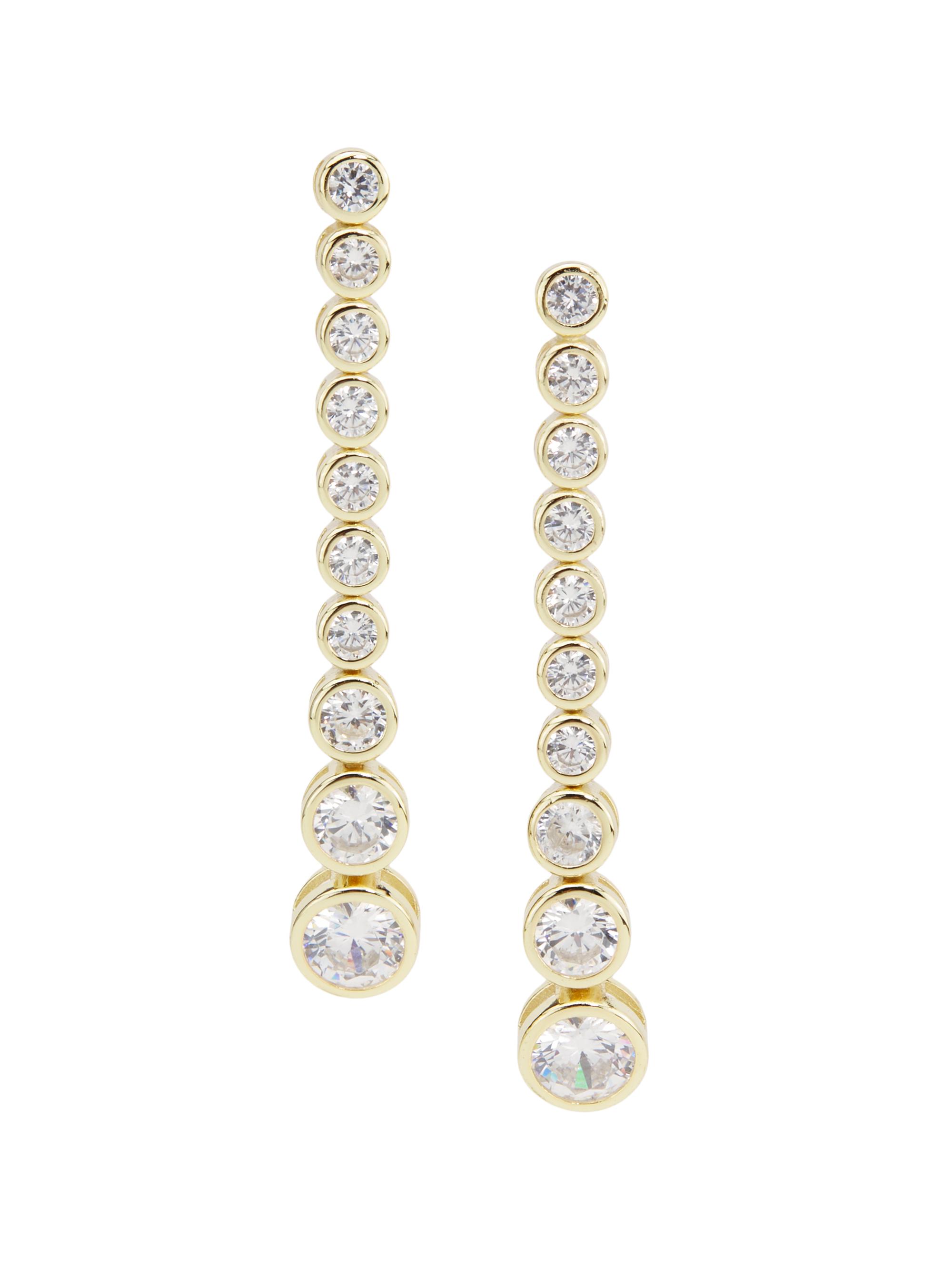 Shashi Women's 14K-Gold-Plated & Cubic Zirconia Bezel Drop Earrings - Gold