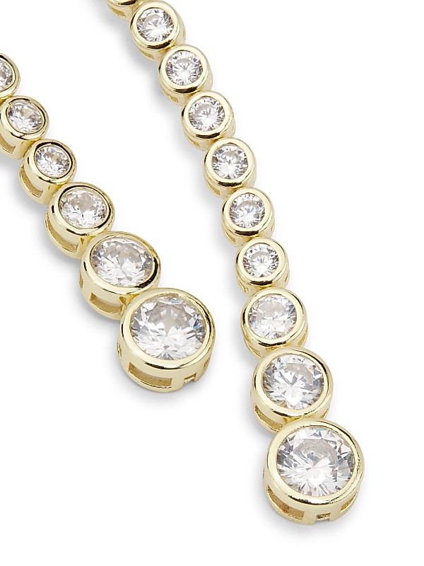 Shop Shashi 14K-Gold-Plated & Cubic Zirconia Bezel Drop Shop Shashi 14K-Gold-Plated & Cubic Zirconia Bezel Drop
