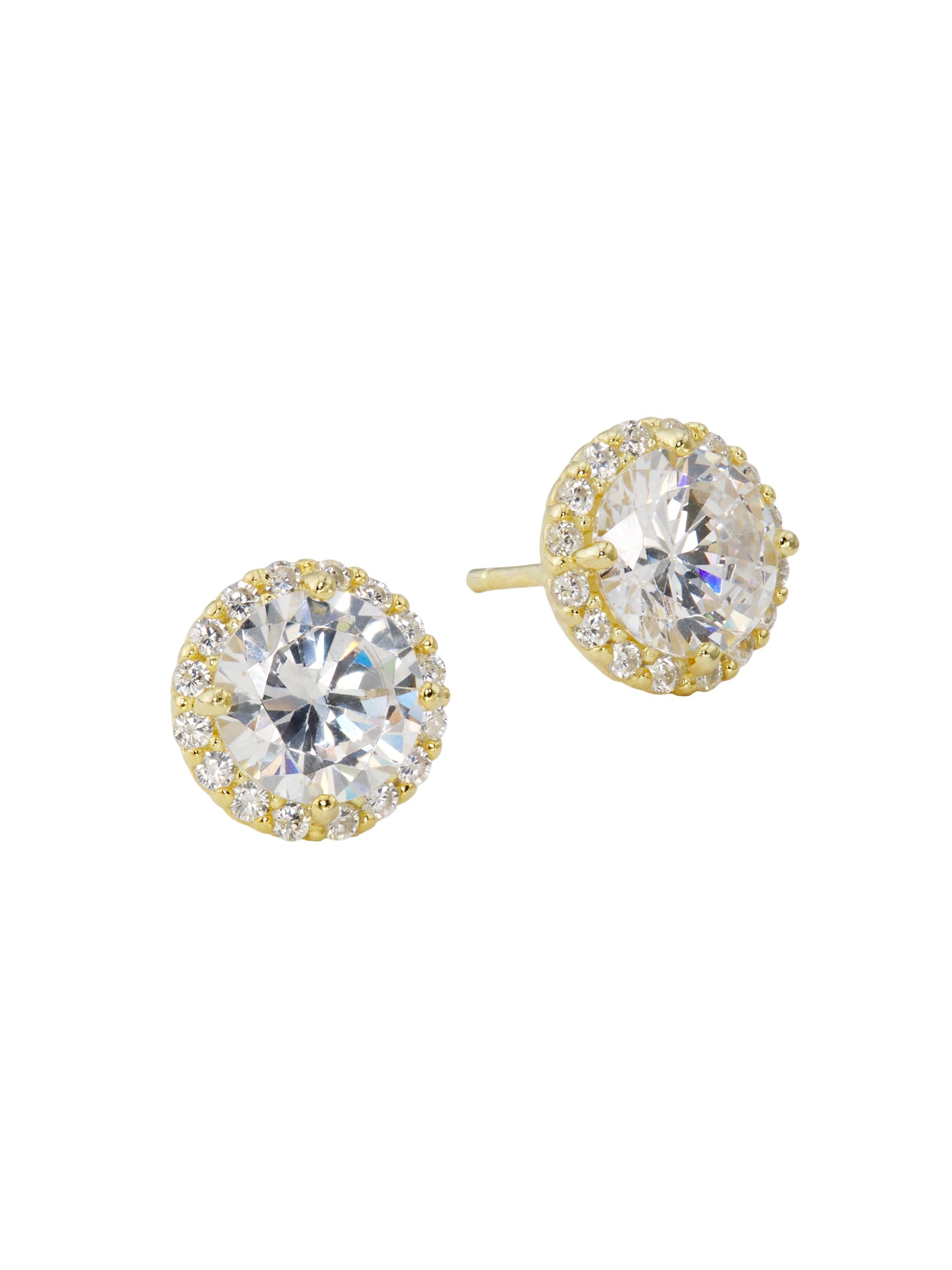 Shashi Women's Halo 14K-Gold-Plated & Cubic Zirconia Stud Earrings - Gold