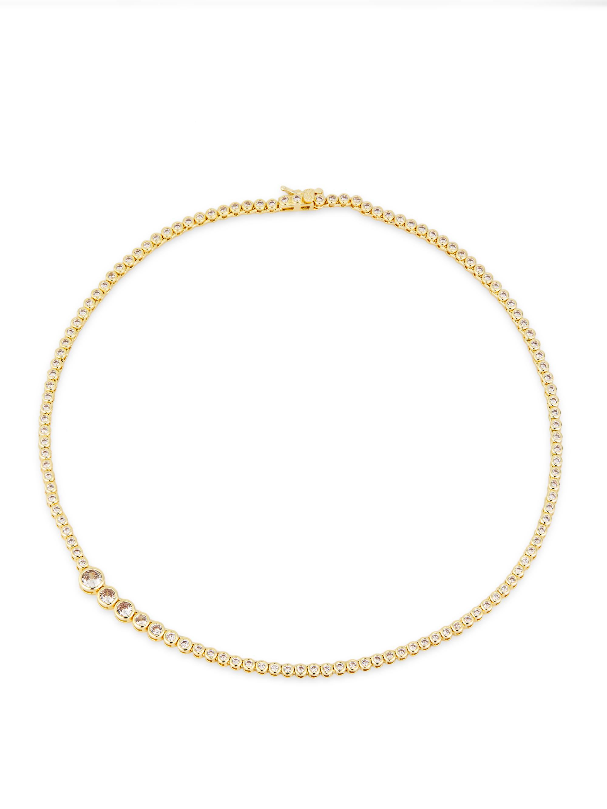 Shashi Women's Astro 14K-Gold-Plated & Cubic Zirconia Tennis Necklace - Gold