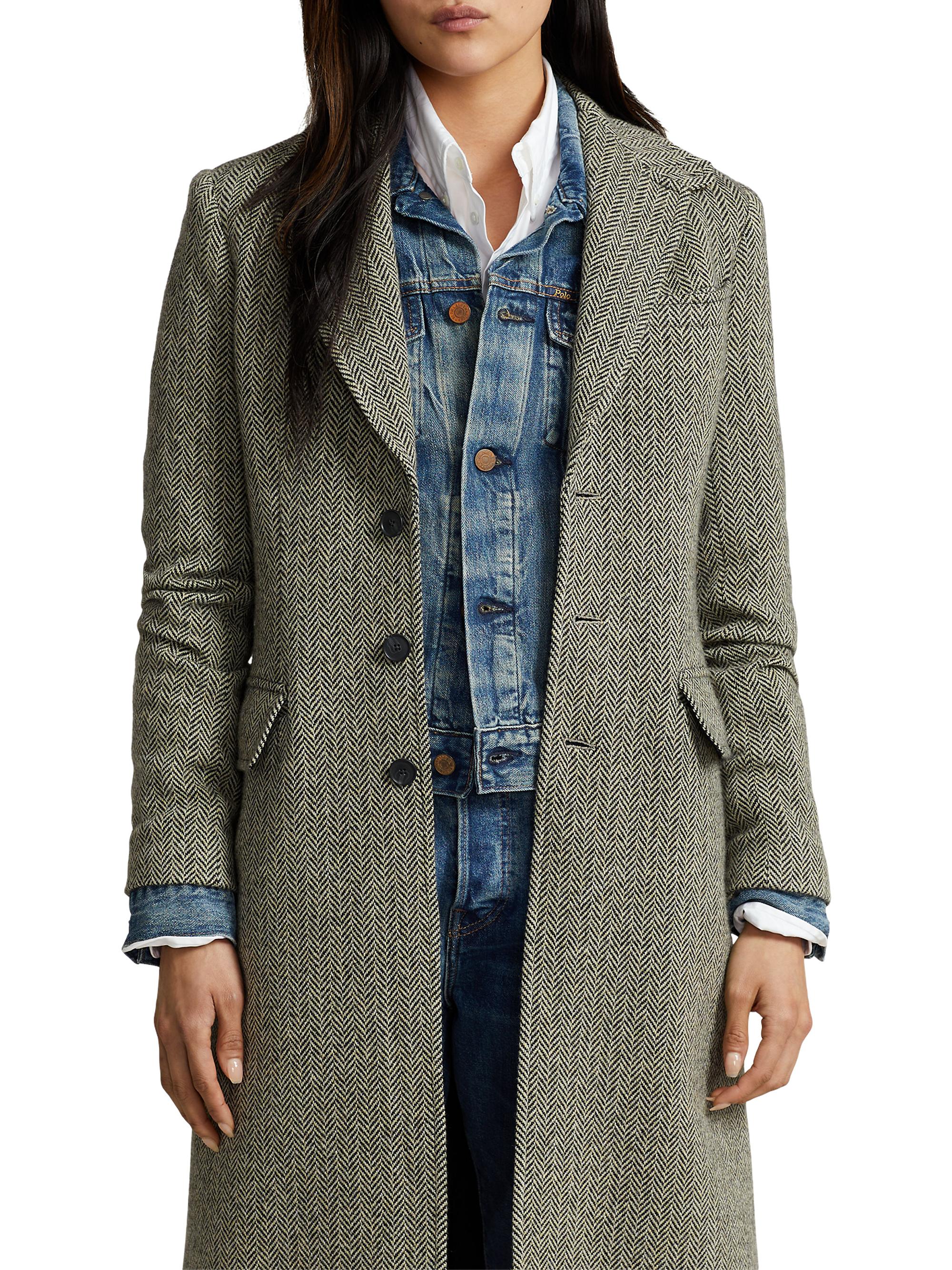 【Her lip to】Herringbone Wool-Blend Coat Herringbone Wool-Blend Classic Coat（チェスターコート）｜Her lip