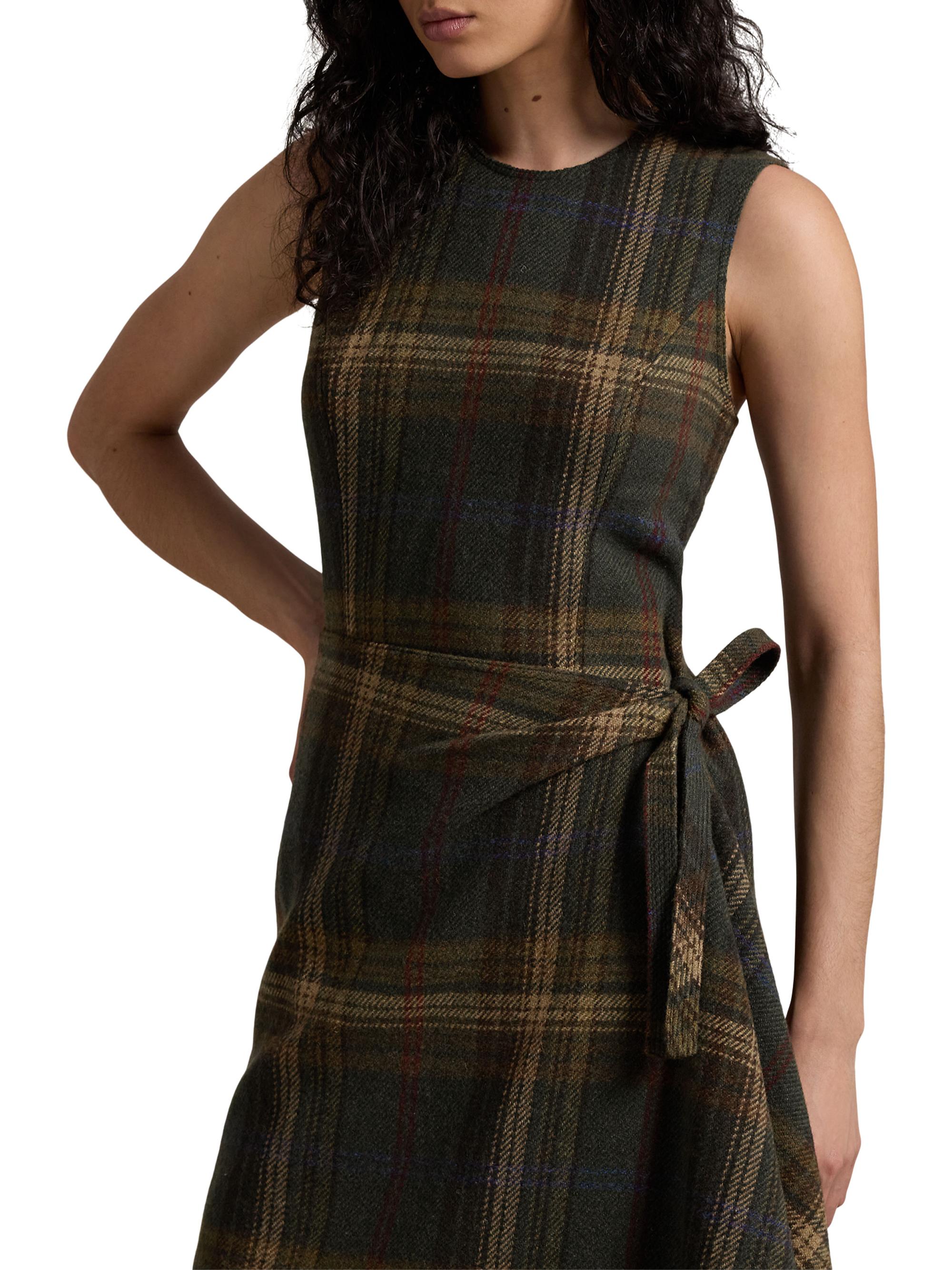 Polo Ralph Lauren Check Wool-Blend Sleeveless Faux Wrap Midi Dress | Saks  Fifth Avenue