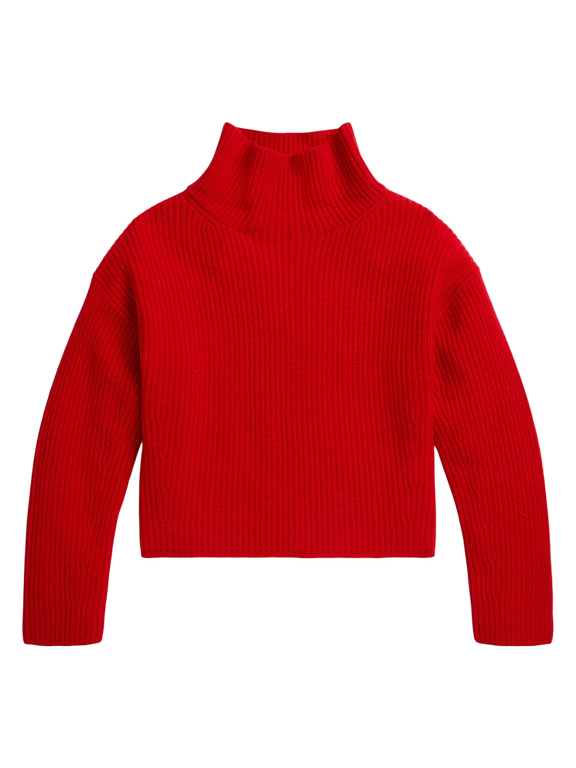 Polo Ralph Lauren Women's Ribbed Wool-Cashmere Mock Turtleneck Sweater - Fall Red