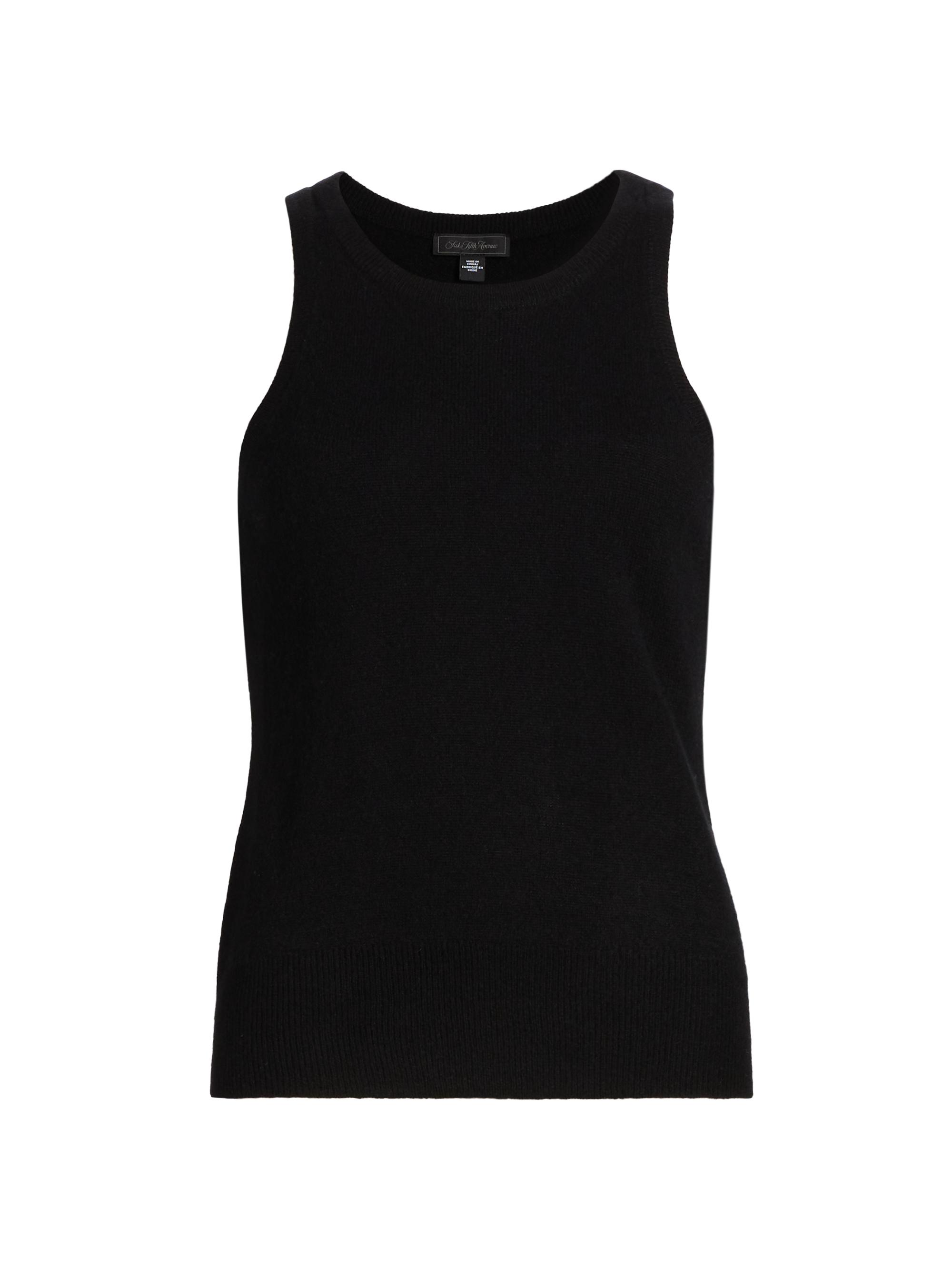 Saks Fifth Avenue Women's Scoopneck Cashmere Tank - Black