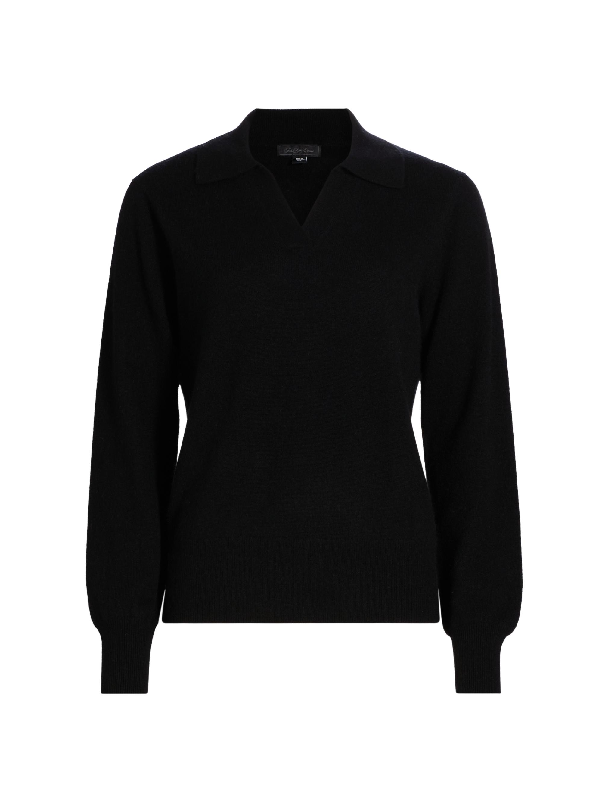 Saks Fifth Avenue Women's Cashmere Polo Sweater - Black