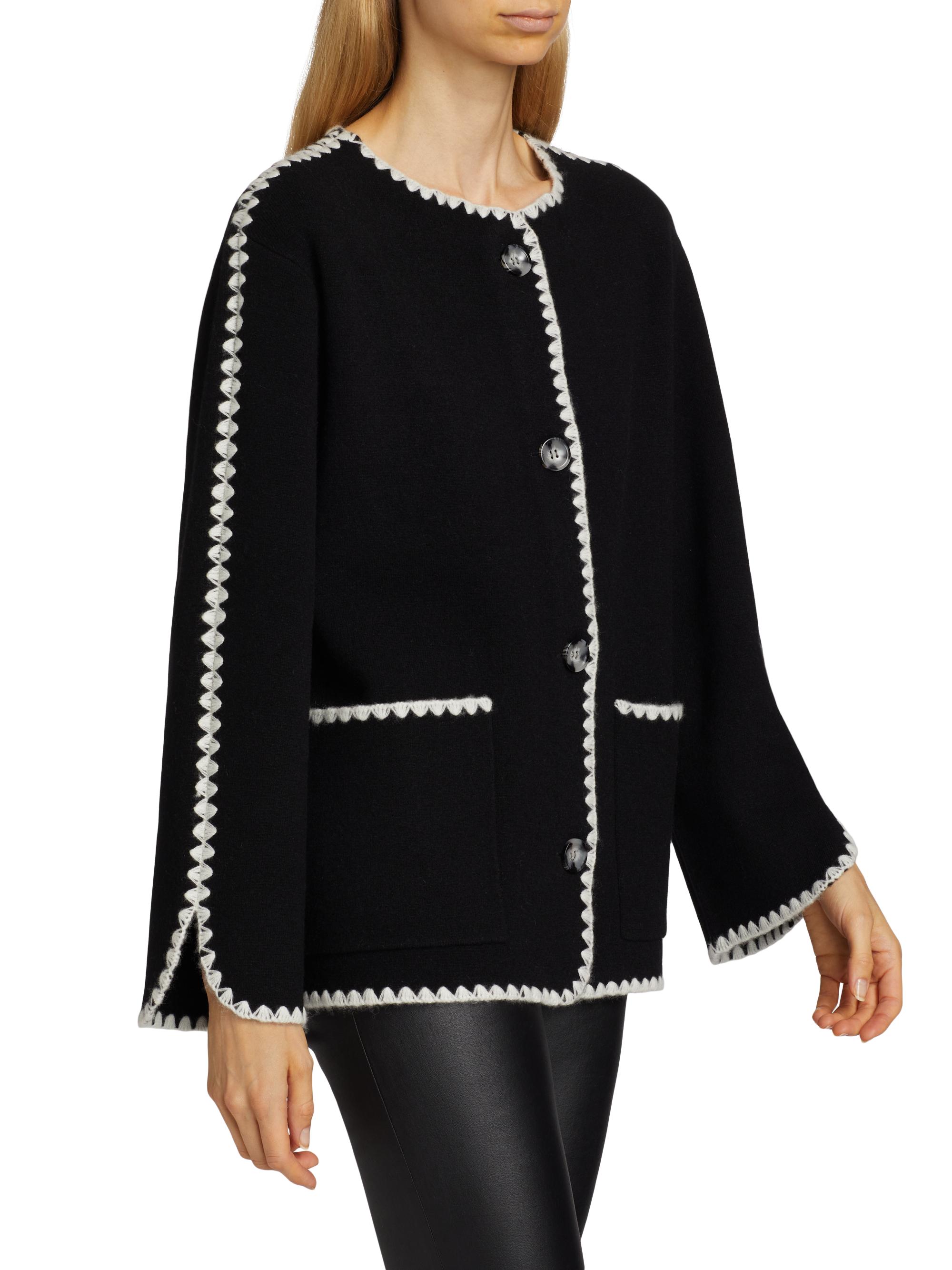 トップス 22SS CASHMERE HARD TWIST KNIT CARDIGAN Ultrasoft Cashmere Cable-Knit Cardigan with Jacquard