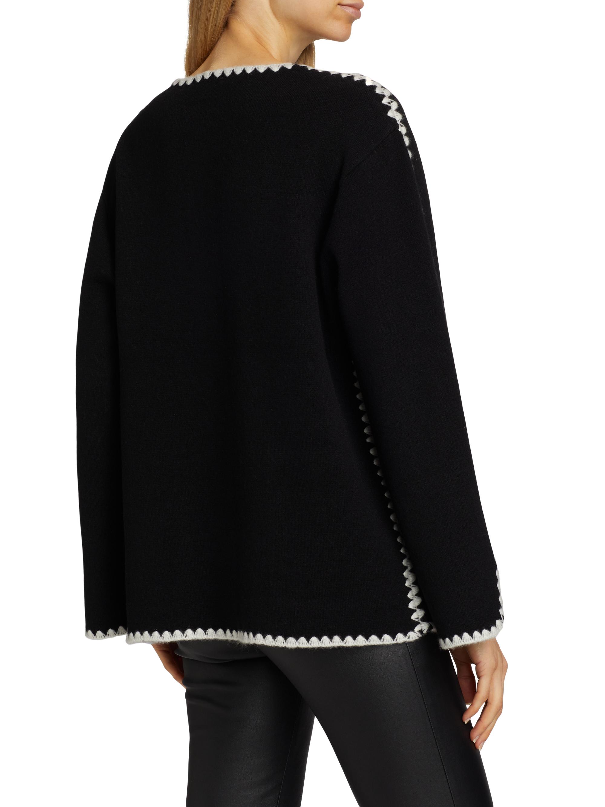 Saks Fifth Avenue Whipstitch-Trim Cashmere Cardigan | Saks Fifth