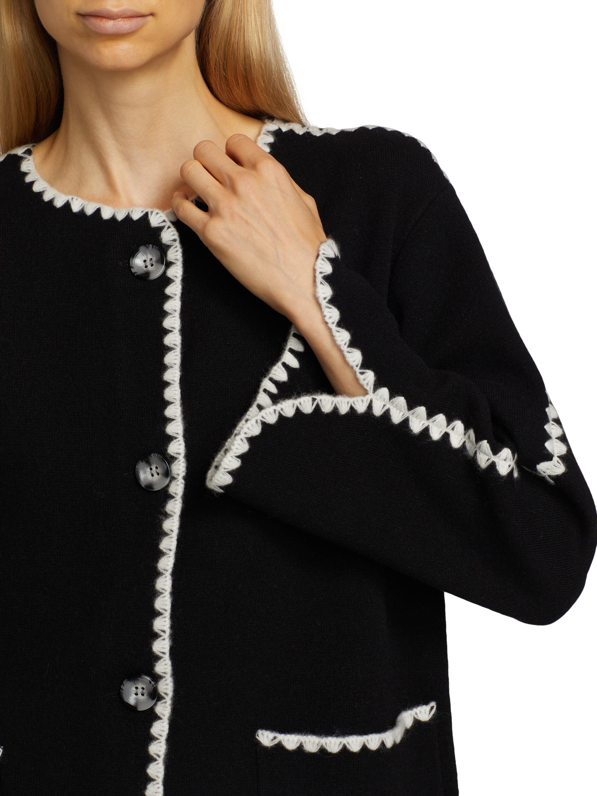 Saks Fifth Avenue Whipstitch-Trim Cashmere Cardigan | Saks Fifth