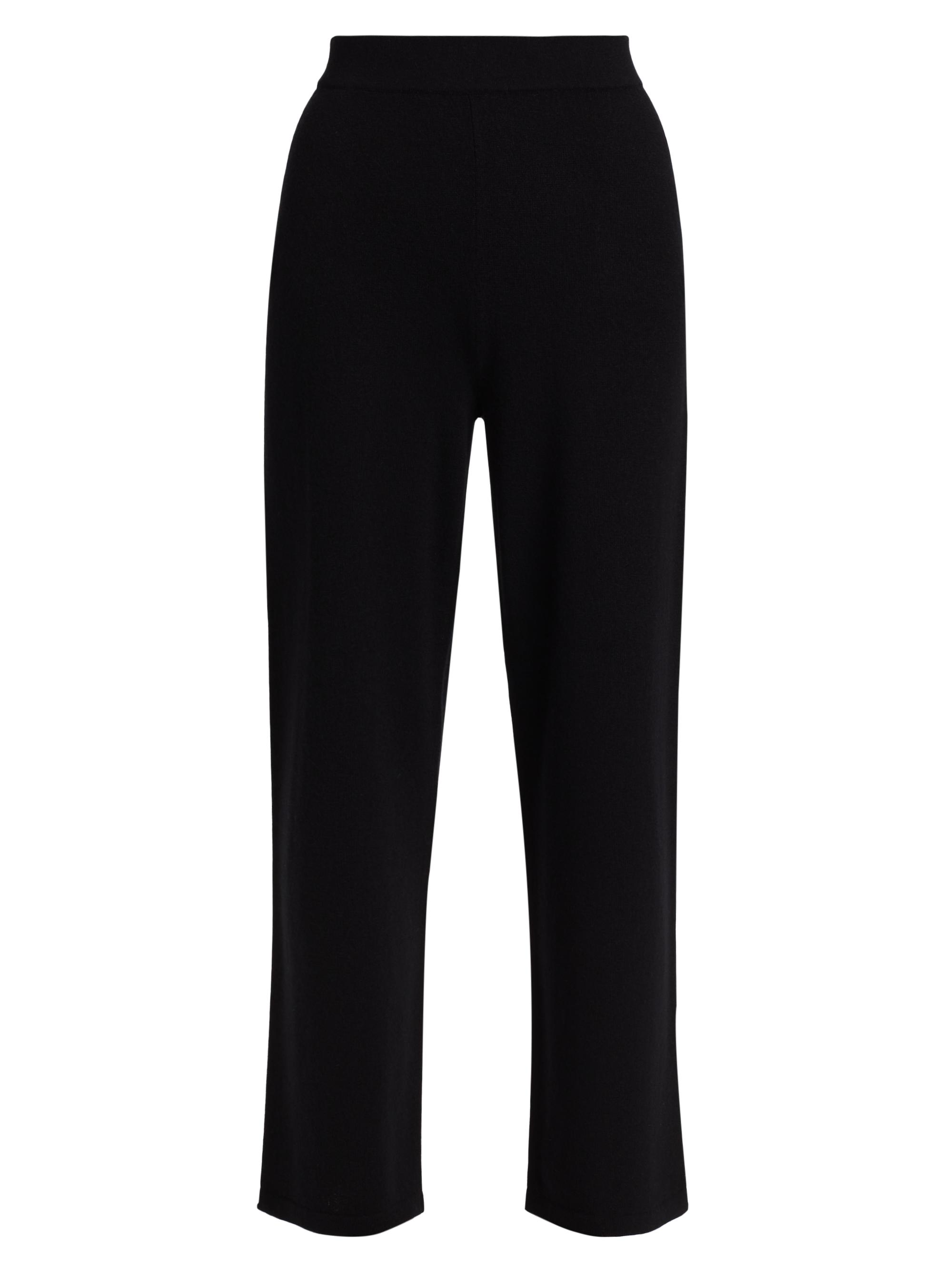 Saks Fifth Avenue Women's Straight Lag Cashmere Tipped Pants - Black