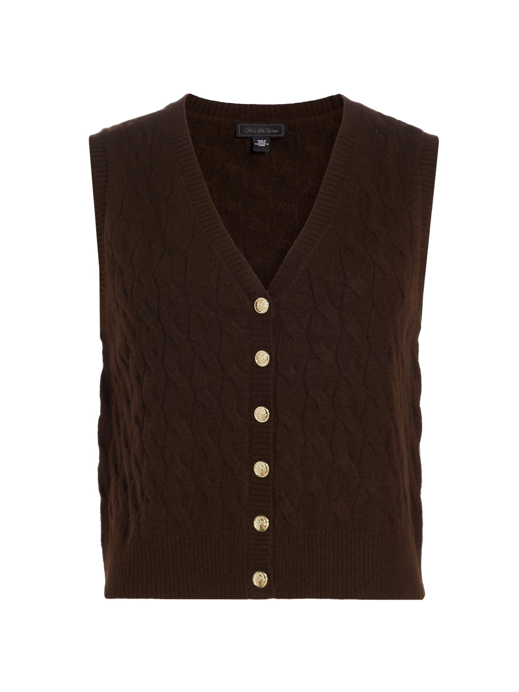 Saks Fifth Avenue Cable-Knit Cashmere Vest | Saks Fifth Avenue